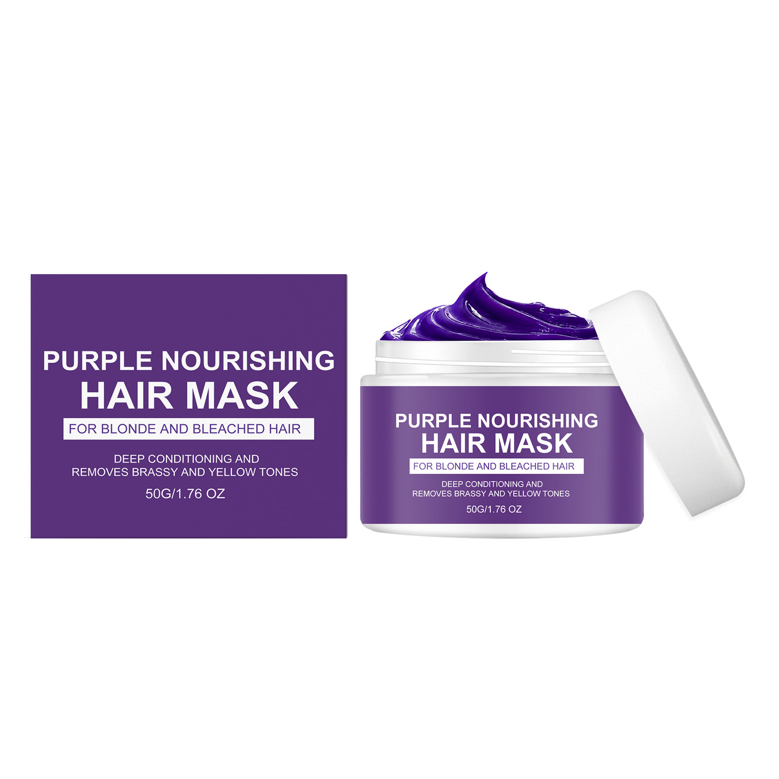 Hair Mask Purple Hair Care Moisturizing Soft Gloss Bleached Light Color Daily Hair Treatment