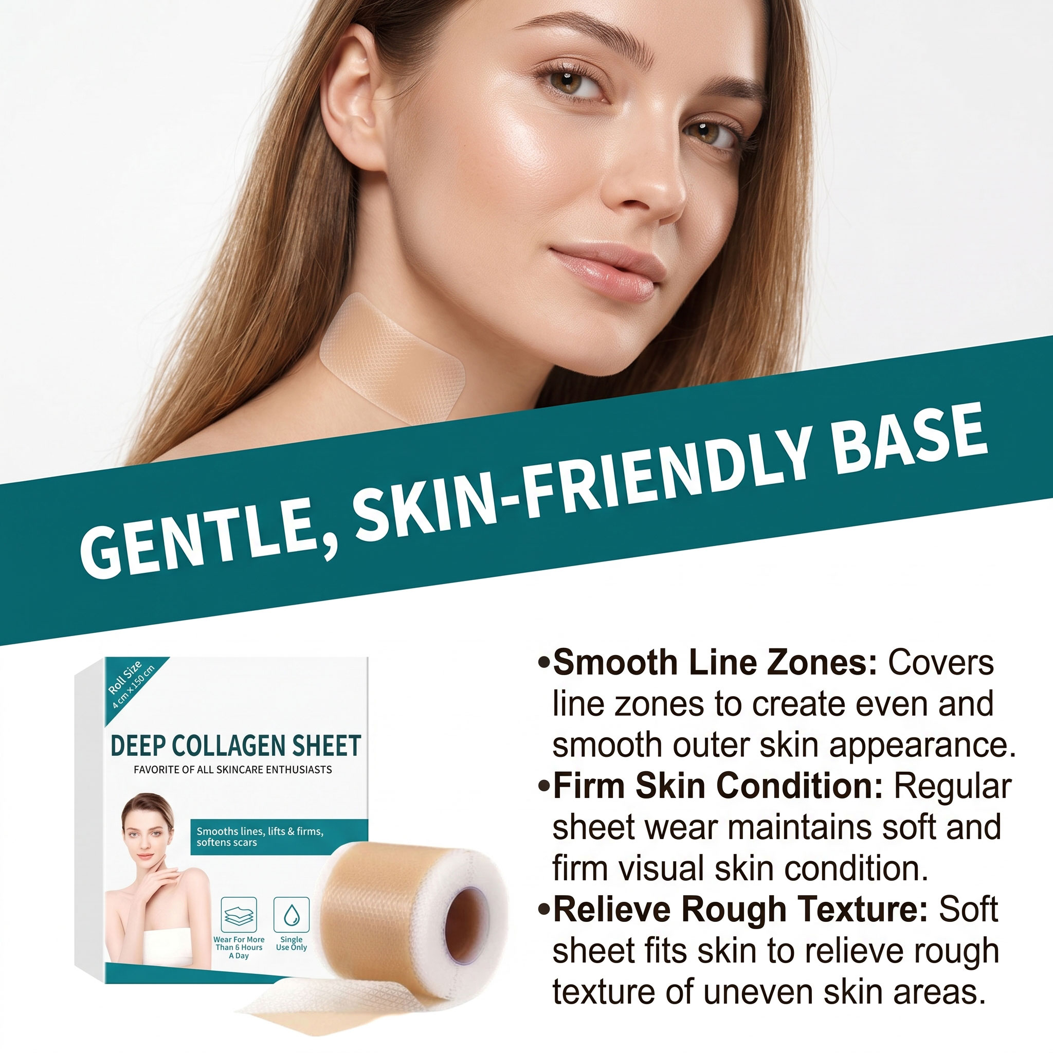 Collagen Care Patch Mild Ingredients Soft Fit Body Skin Smooth Comfort Skin Care Patch