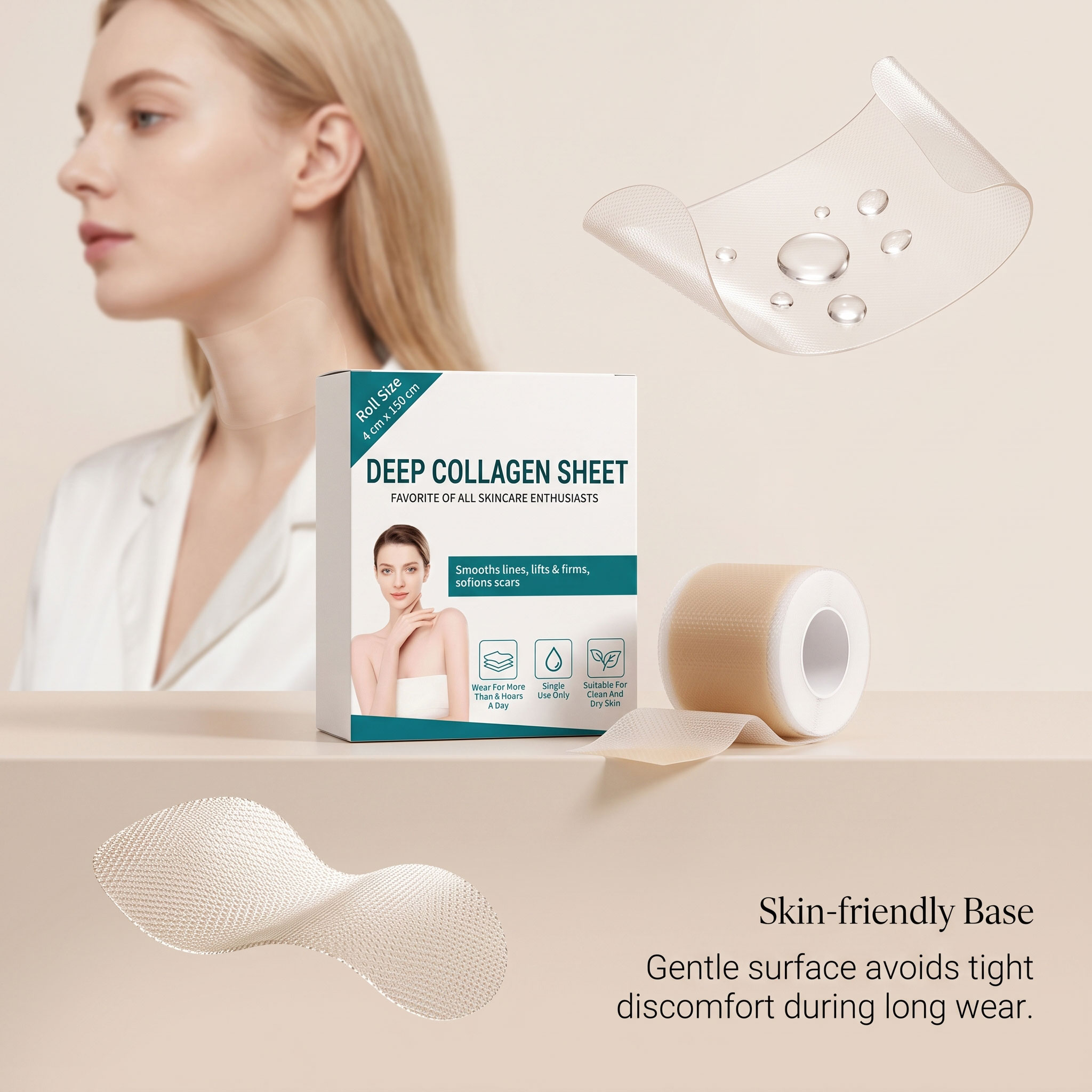 Collagen Care Patch Mild Ingredients Soft Fit Body Skin Smooth Comfort Skin Care Patch