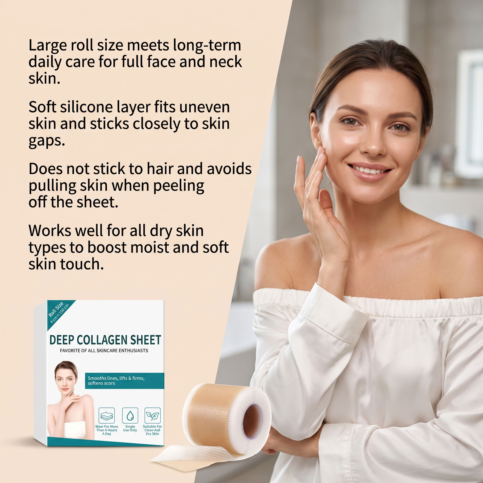 Collagen Care Patch Mild Ingredients Soft Fit Body Skin Smooth Comfort Skin Care Patch