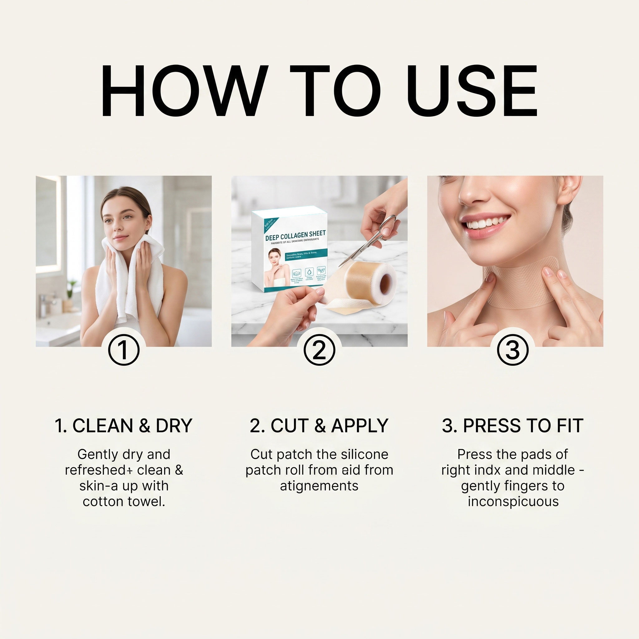 Collagen Care Patch Mild Ingredients Soft Fit Body Skin Smooth Comfort Skin Care Patch
