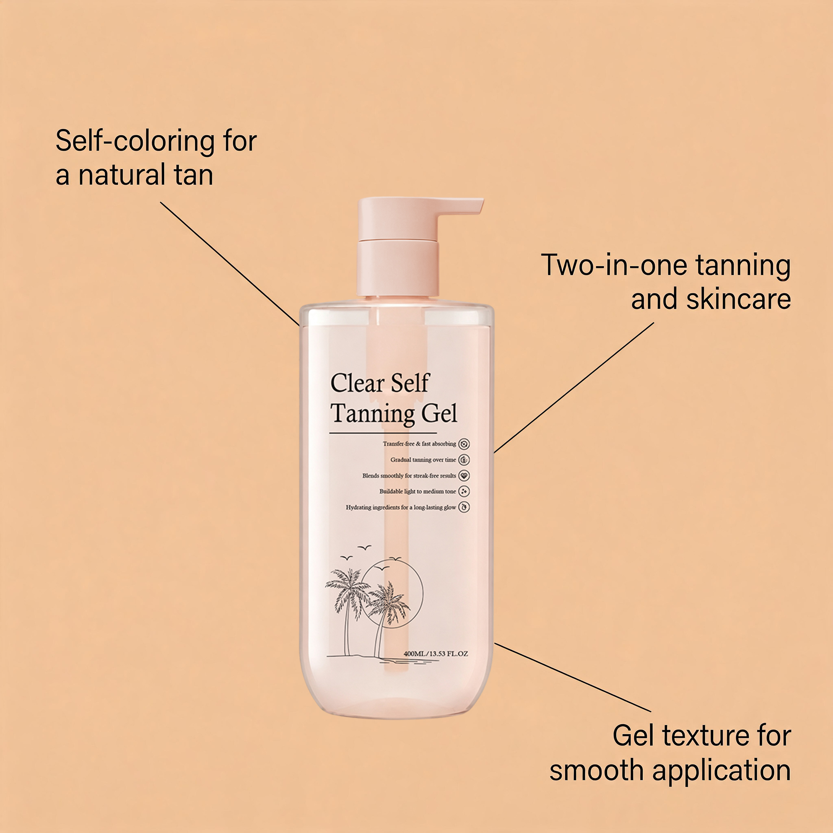 Skin Care Darkening Gel Hydrating Moisturizing Refreshing Transparent Nonsticky Bronzing Gloss Body Skin