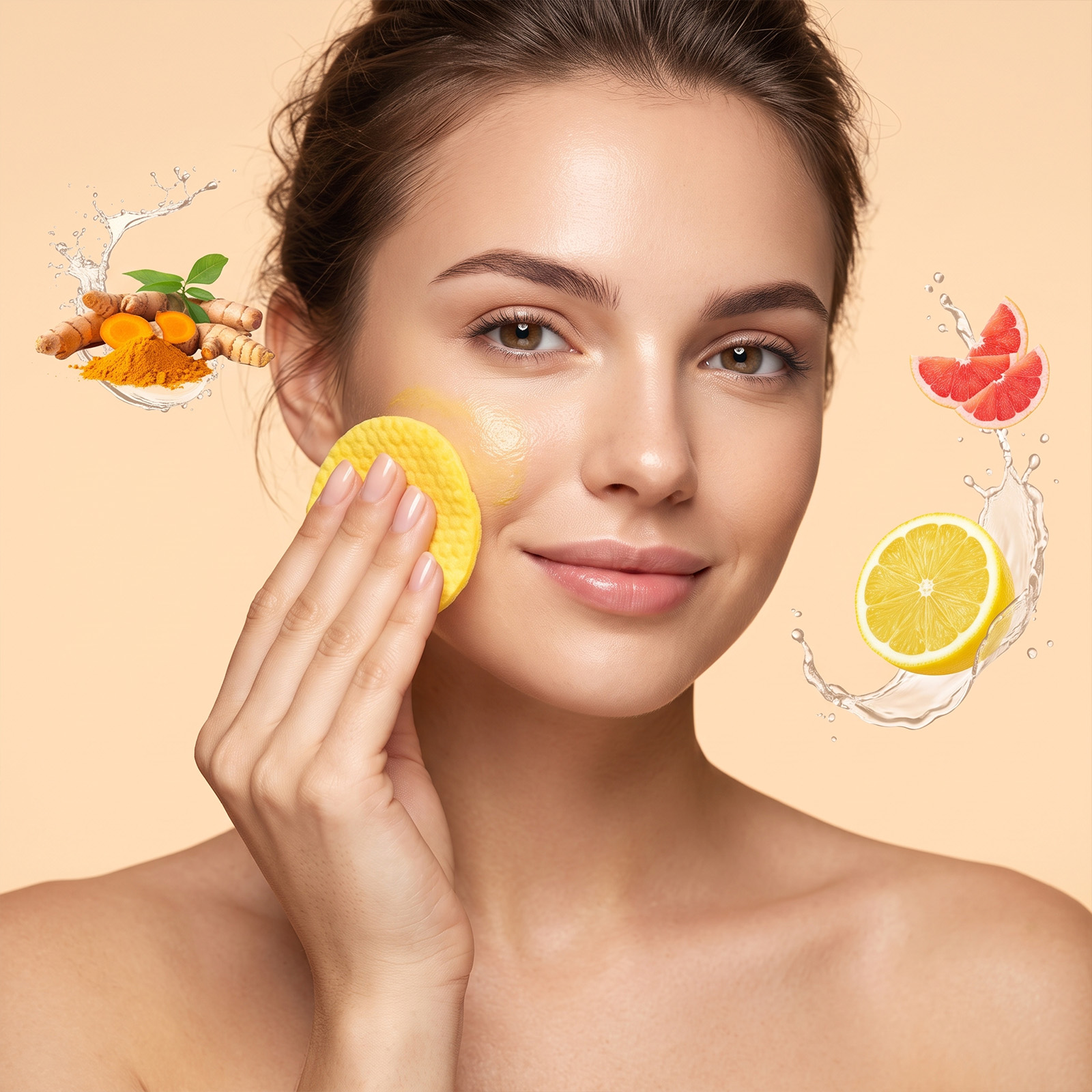 Turmeric Cleansing Pads Soft SkinFriendly DualUse Wiping Soothing Daily Cleansing Brightening Moisturizing Refreshing