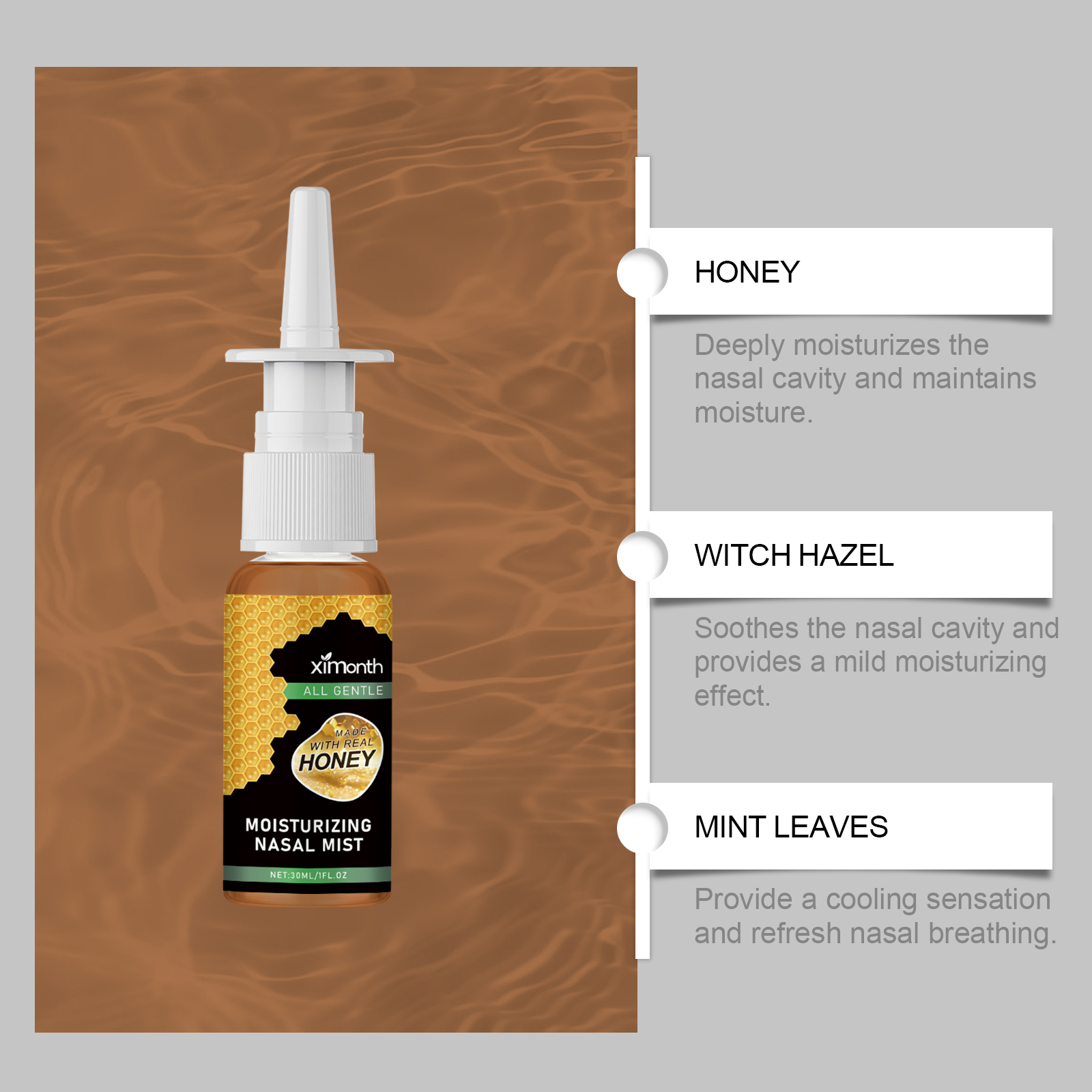 Dry Moisturizing Nasal Spray Gentle Ingredients Clean Nose Comfort Care For Nasal Cavity