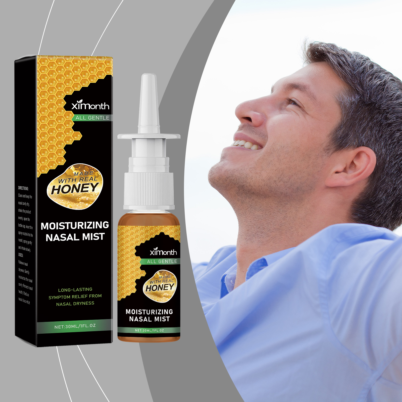 Dry Moisturizing Nasal Spray Gentle Ingredients Clean Nose Comfort Care For Nasal Cavity