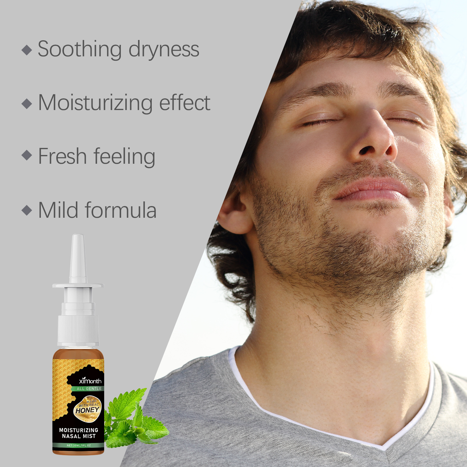 Dry Moisturizing Nasal Spray Gentle Ingredients Clean Nose Comfort Care For Nasal Cavity