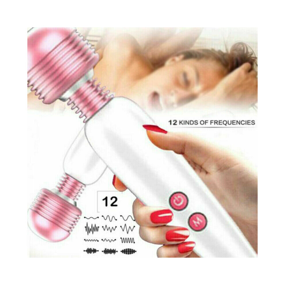 12 Speed Magic Vibrating Wand Full Body Massager Waterproof USB Rechargeable UK