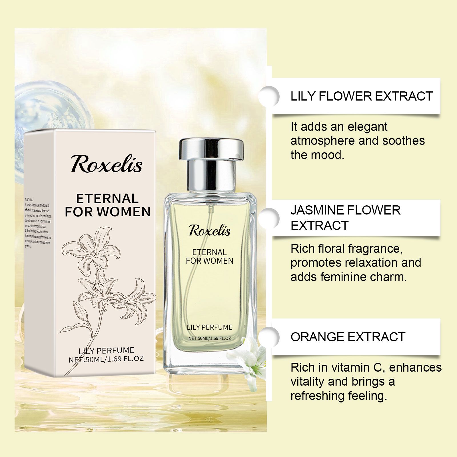 Lily Perfume Spray Orange Amber Fresh Long Lasting For Women Daily Wear And Dates