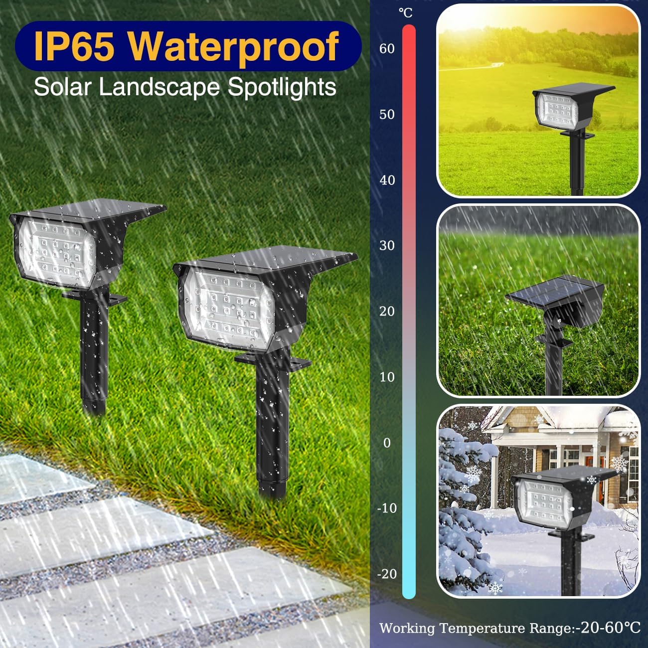 (RGB) 4 Pack Solar Lights Outdoor Garden 72 LED Solar Spot Lights 3 Modes IP65 Waterproof Garden Uplighters Solar Powered Auto ON/Off Spotlight for Yard Driveway 