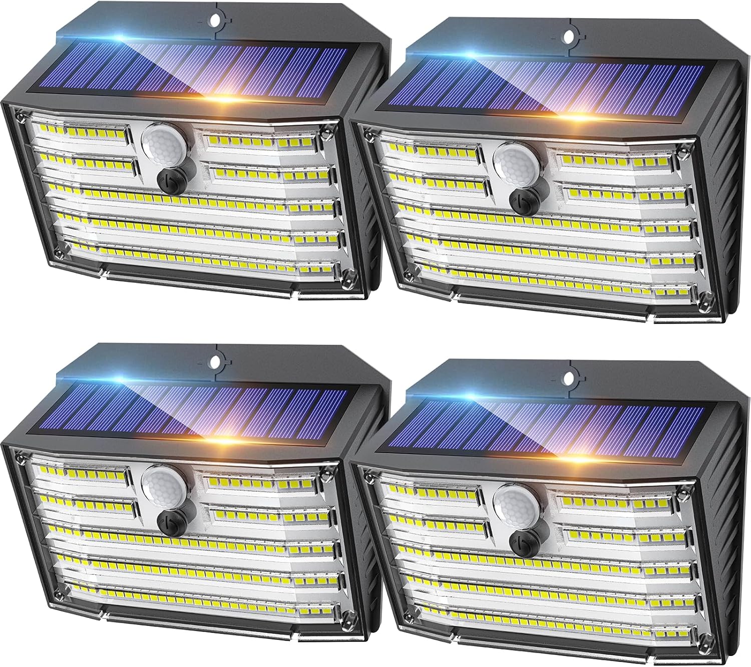 Solar Lights Outdoor, Super Bright 126LED Solar Security Lights PIR Motion Sensor with 3 Lighting Modes Lighting Angle, Wireless IP65 Waterproof Wall Lights 