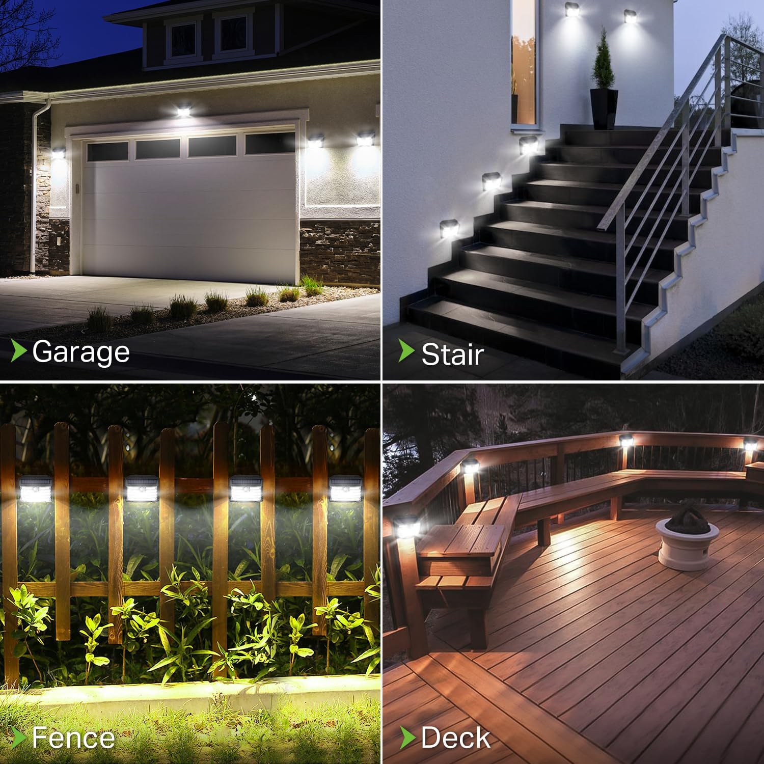 (4 PCS) Solar Lights Outdoor, Super Bright 126LED Solar Security Lights PIR Motion Sensor with 3 Lighting Modes Lighting Angle, Wireless IP65 Waterproof Wall Lights 