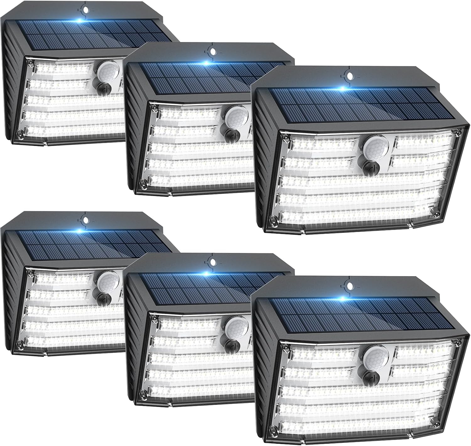 (4 PCS) Solar Lights Outdoor, Super Bright 126LED Solar Security Lights PIR Motion Sensor with 3 Lighting Modes Lighting Angle, Wireless IP65 Waterproof Wall Lights 