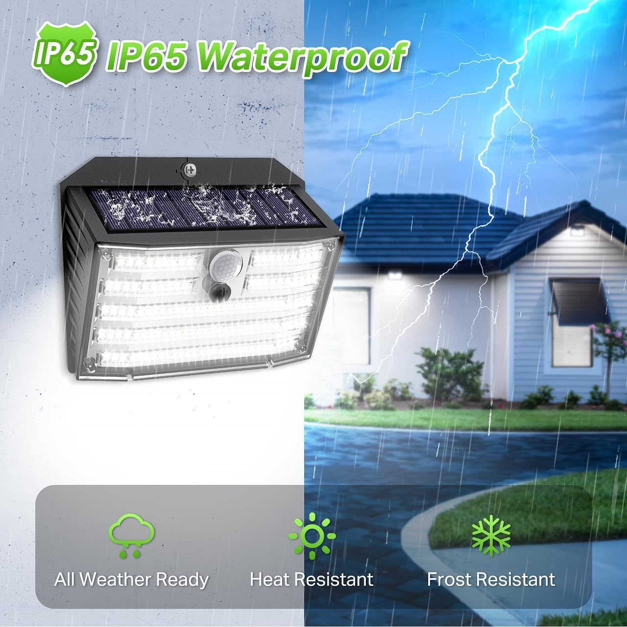 (4 PCS) Solar Lights Outdoor, Super Bright 126LED Solar Security Lights PIR Motion Sensor with 3 Lighting Modes Lighting Angle, Wireless IP65 Waterproof Wall Lights 