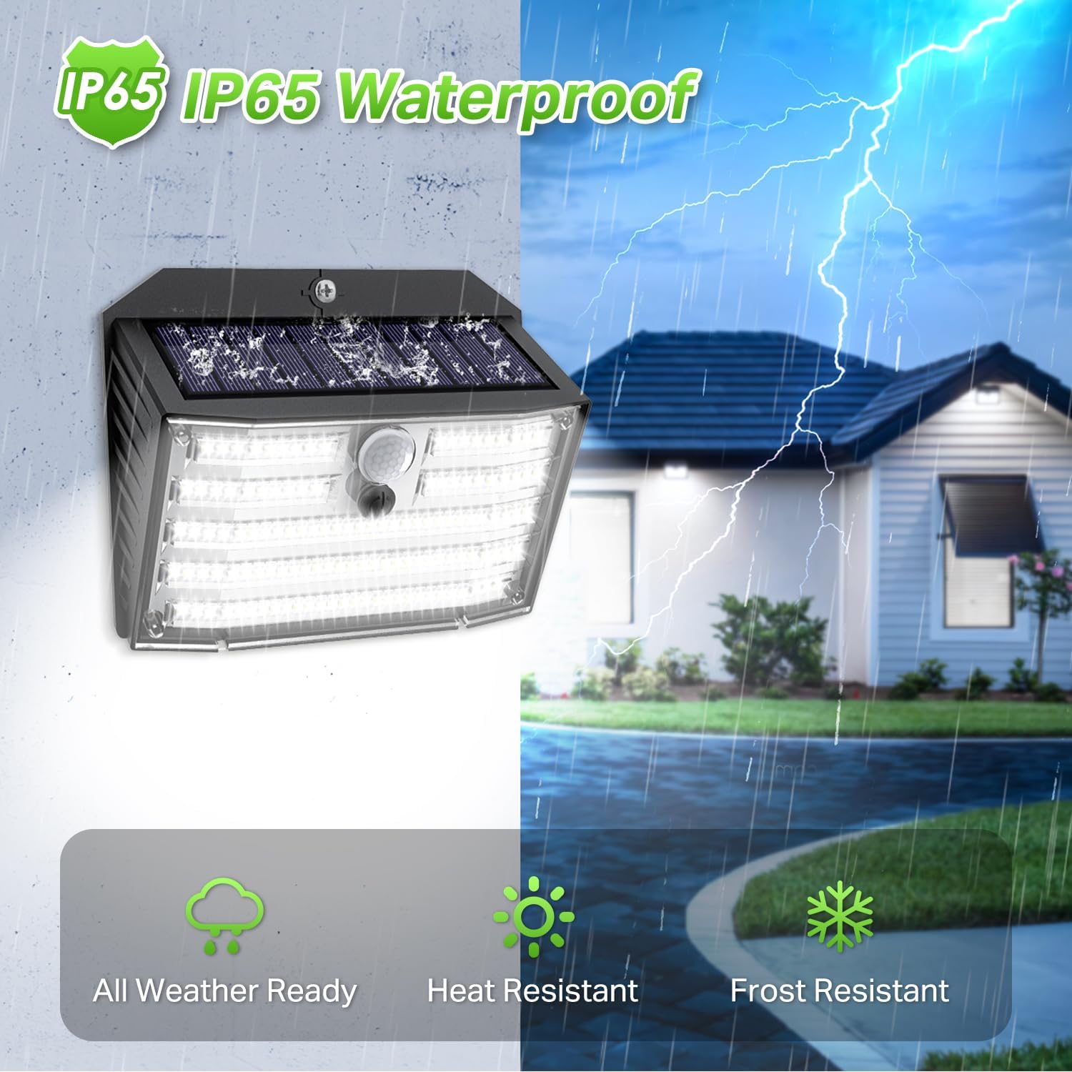 (4 PCS) Solar Lights Outdoor, Super Bright 126LED Solar Security Lights PIR Motion Sensor with 3 Lighting Modes Lighting Angle, Wireless IP65 Waterproof Wall Lights 