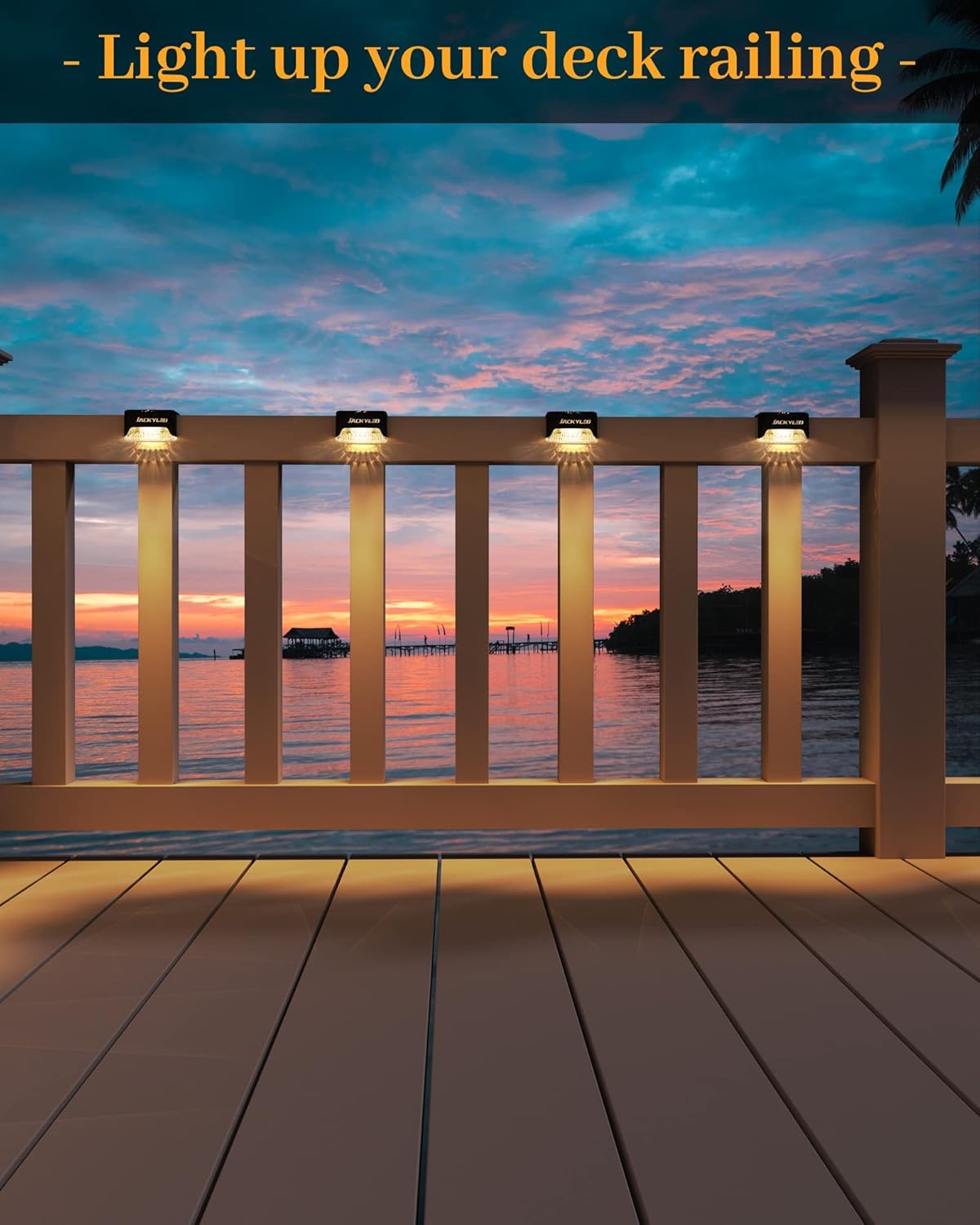 16 Pack Solar Deck Lights Outdoor Solar Fence Light Waterproof LED Solar Powered Decking Light for Garden Deck,Outdoor Stair Fence Railing Yard and Pathway