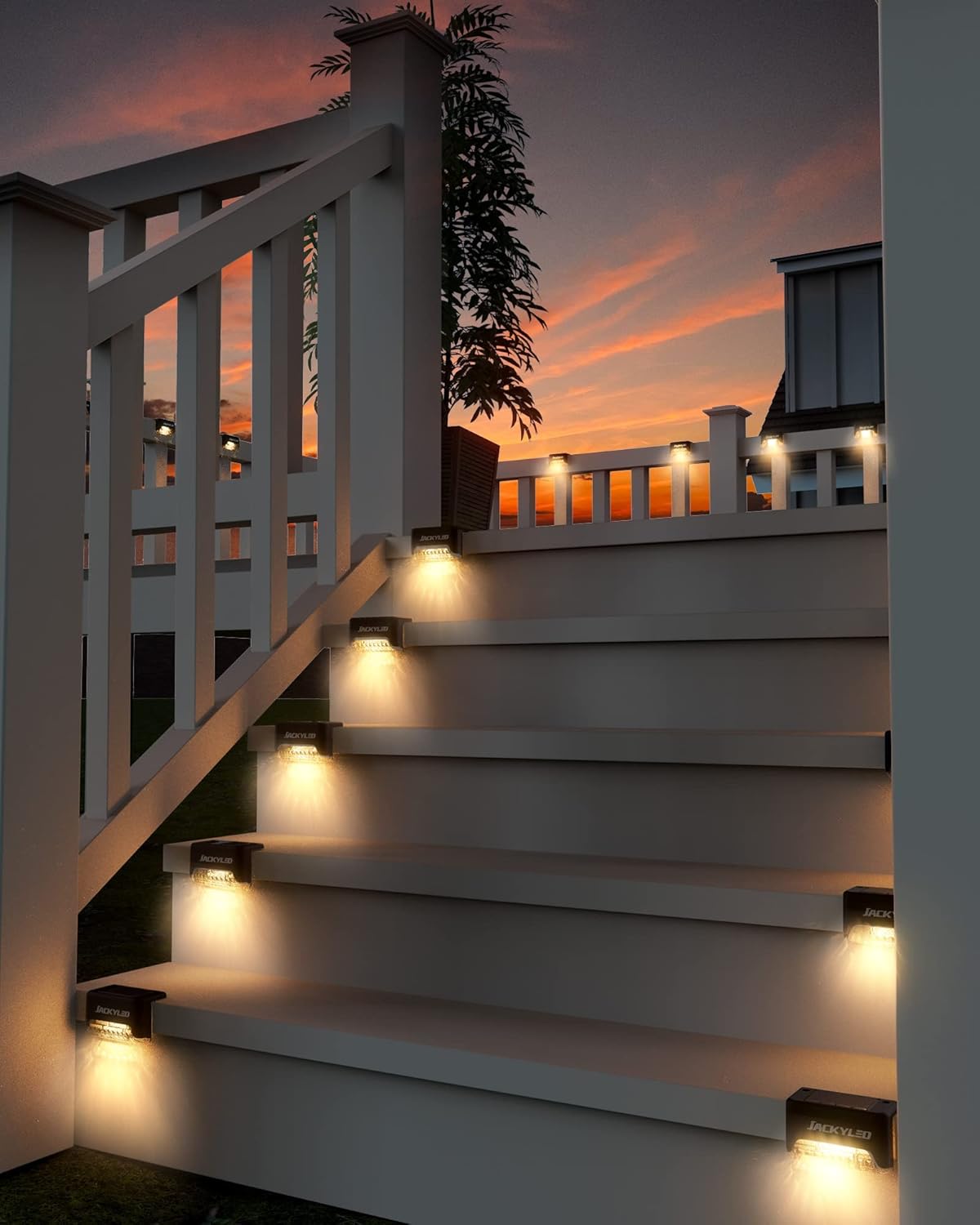16 Pack Solar Deck Lights Outdoor Solar Fence Light Waterproof LED Solar Powered Decking Light for Garden Deck,Outdoor Stair Fence Railing Yard and Pathway