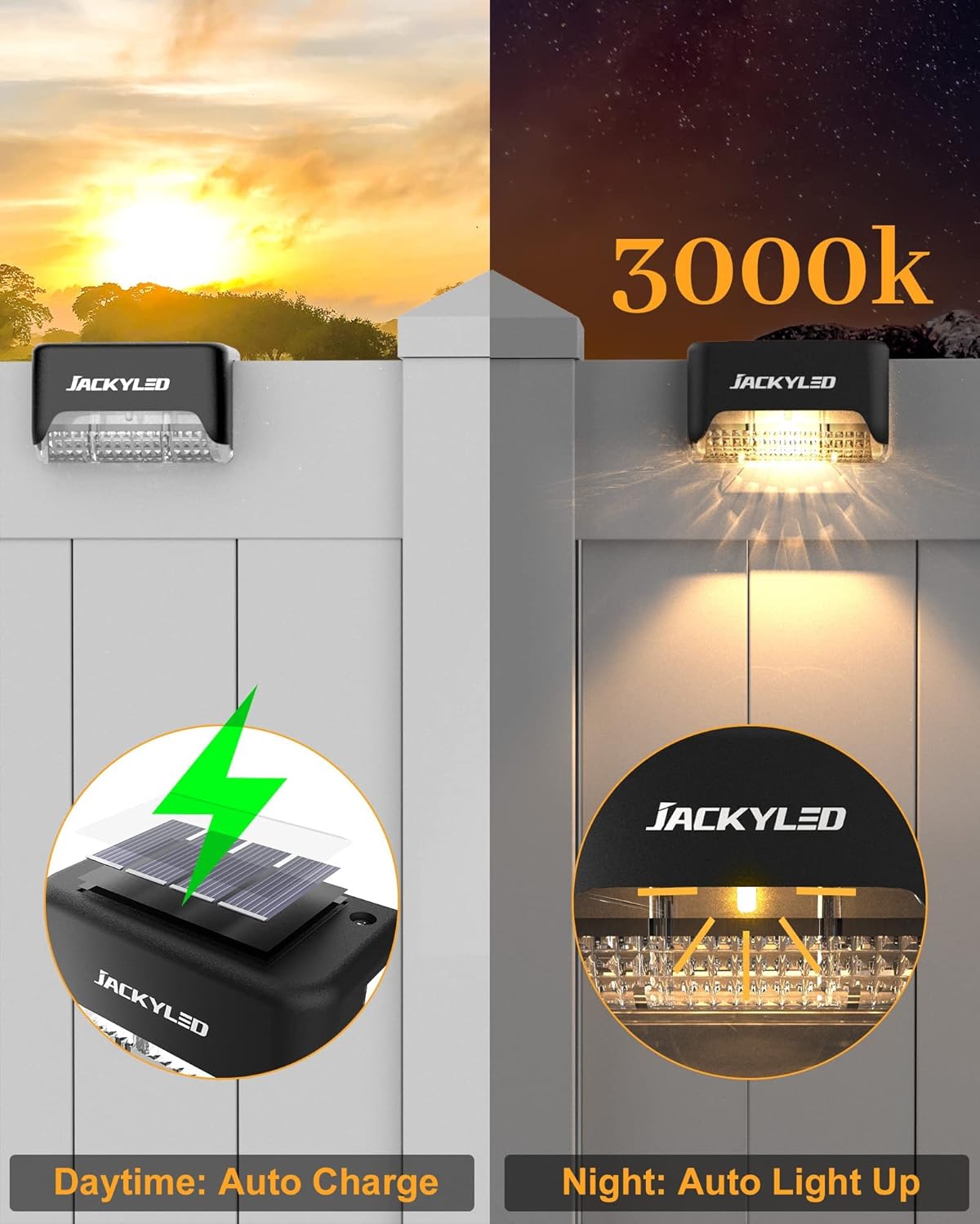 16 Pack Solar Deck Lights Outdoor Solar Fence Light Waterproof LED Solar Powered Decking Light for Garden Deck,Outdoor Stair Fence Railing Yard and Pathway