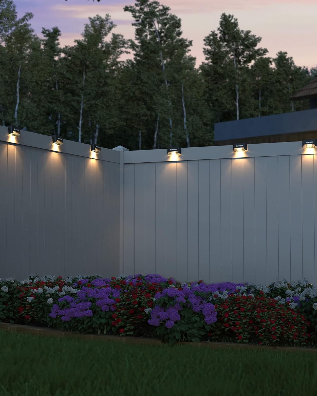 16 Pack Solar Deck Lights Outdoor Solar Fence Light Waterproof LED Solar Powered Decking Light for Garden Deck,Outdoor Stair Fence Railing Yard and Pathway