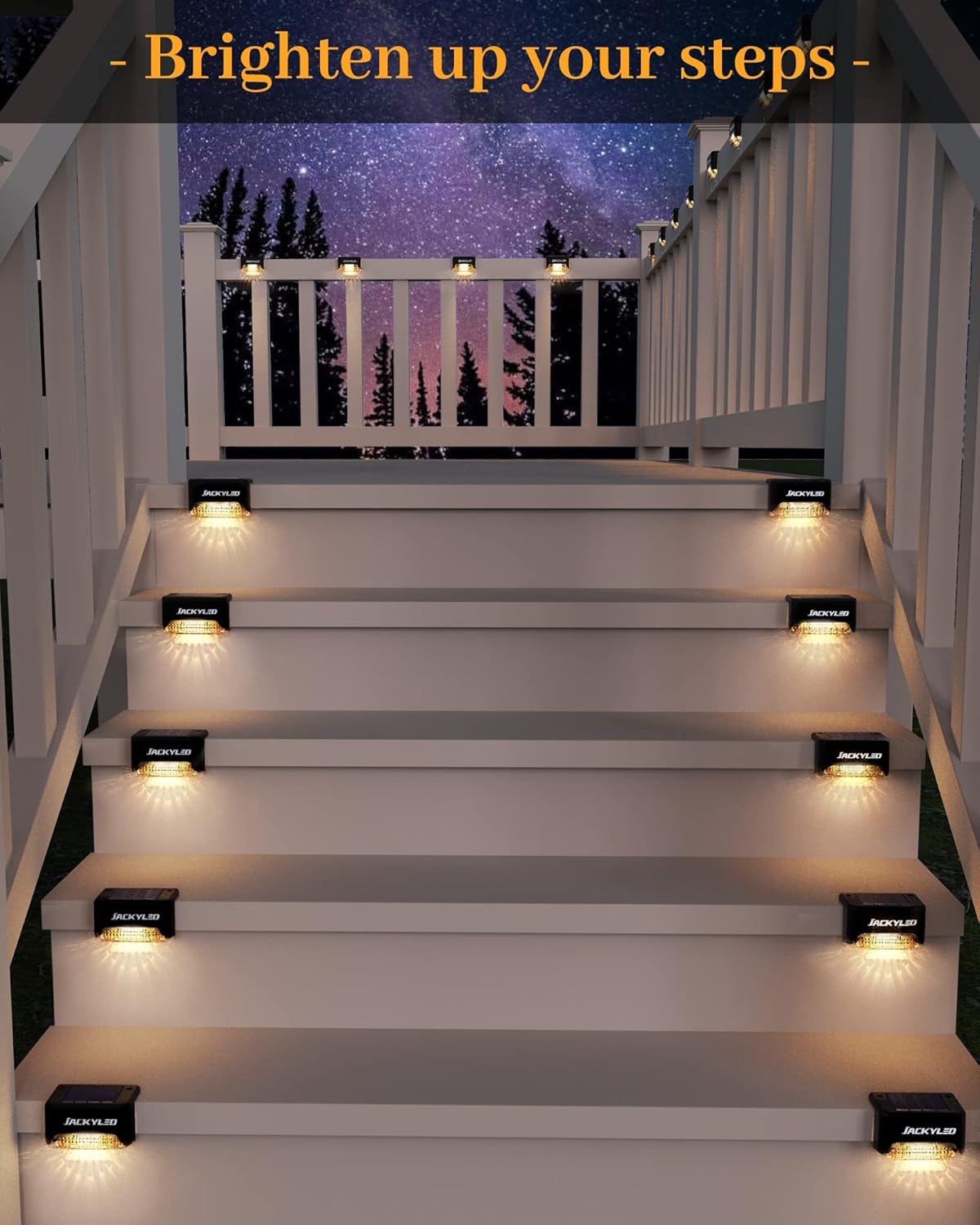 16 Pack Solar Deck Lights Outdoor Solar Fence Light Waterproof LED Solar Powered Decking Light for Garden Deck,Outdoor Stair Fence Railing Yard and Pathway
