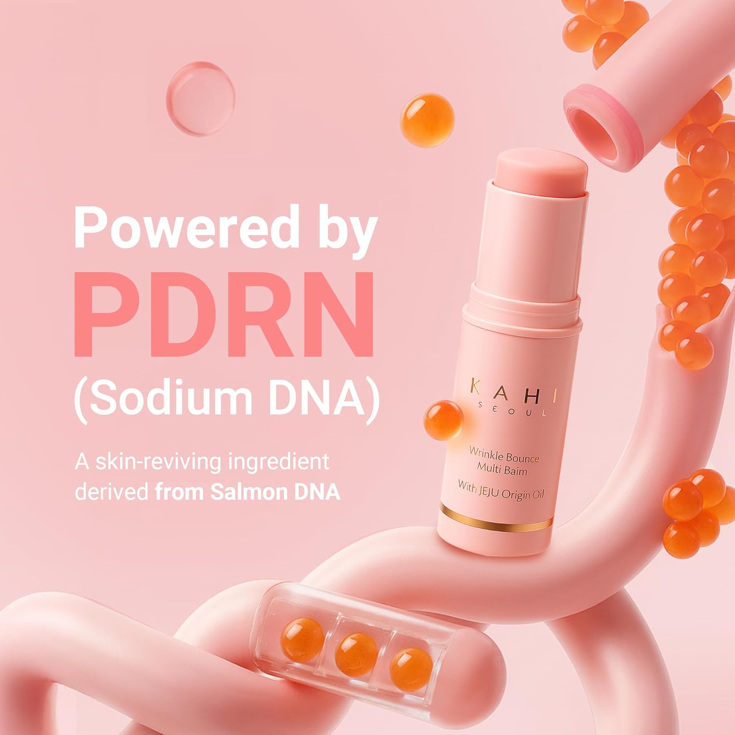 KAHI Wrinkle Bounce Balm Stick 9g PDRN Salmon DNA Anti-Wrinkle Face Moisturiser for Face Eyes Neck and Lips Korean Multi-Use Skin Care for All Skin Types New