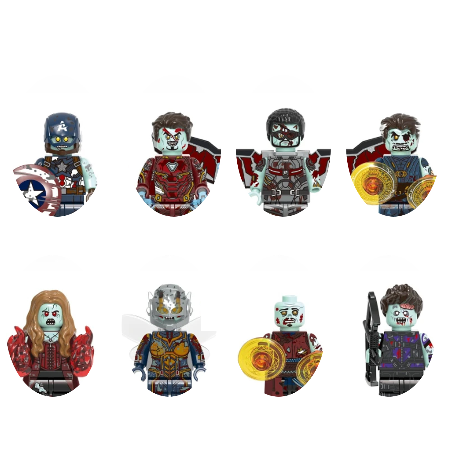 Zombie Marvel Avengers Minifigures Set Captain America Iron Man Falcon Doctor Strange Building Blocks Collectible Kids Toy Gift