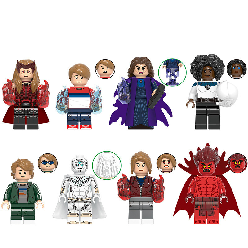 Building Blocks Marvel Super Hero Minifigure Scarlet Witch Vision Fit Lego Toy Collection