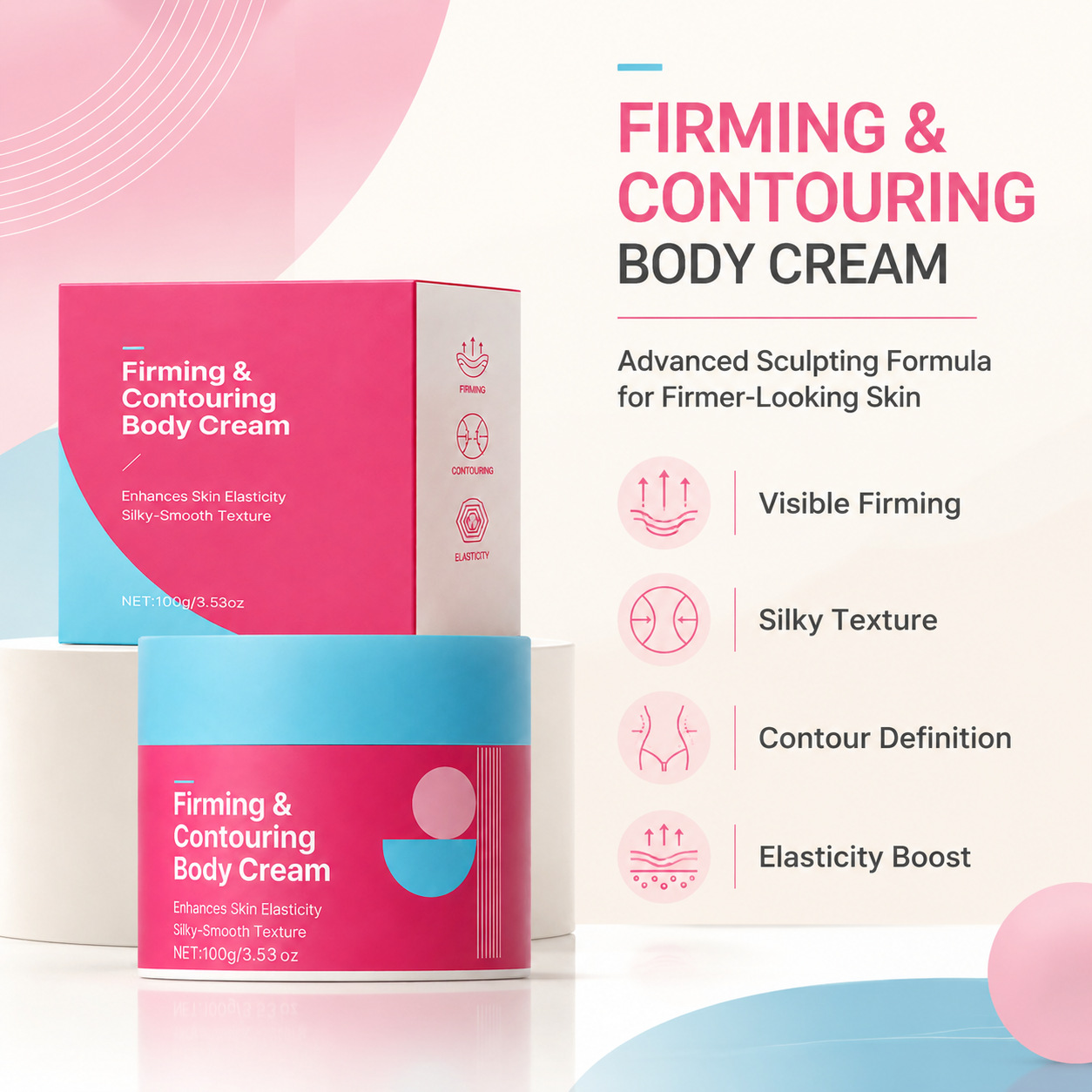 Firming And Shaping Body Cream For Skin Tightening Smoothing And Contouring Daily Moisturizing Lotion 100g