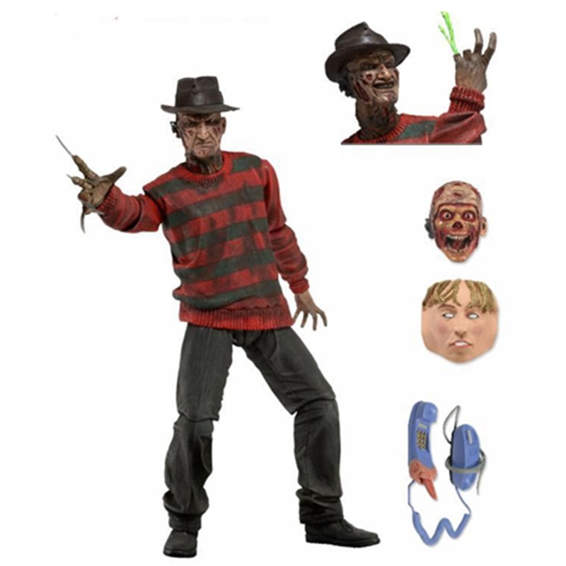 NECA Deluxe Movie Version Nightmare On Elm Street Killer Freddy Super Articulated Action Figure Model Boxed Collectible Toy For Hobby Display Collection