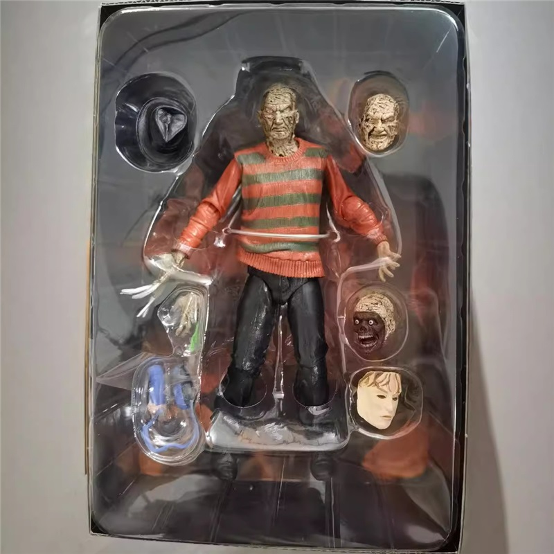 NECA Deluxe Movie Version Nightmare On Elm Street Killer Freddy Super Articulated Action Figure Model Boxed Collectible Toy For Hobby Display Collection