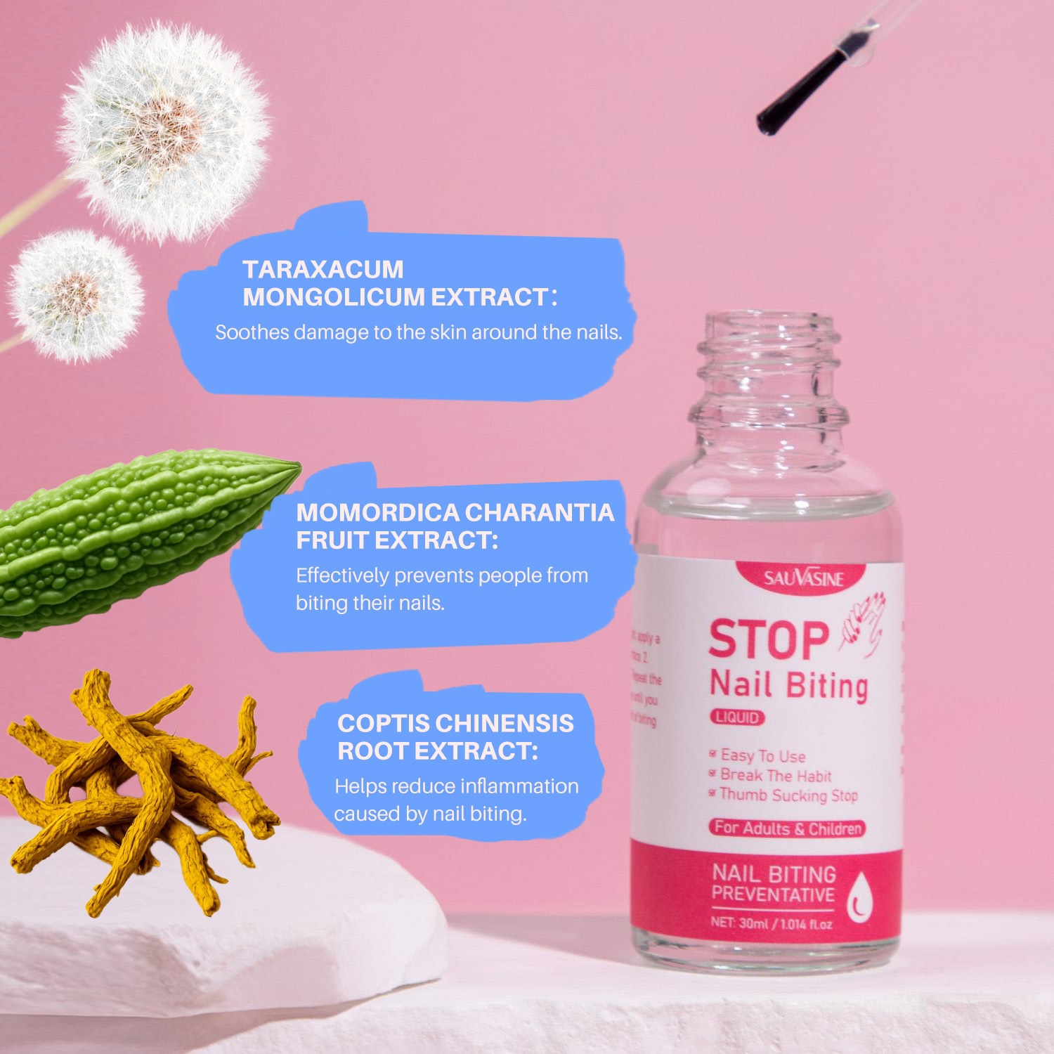 Stop Nail Biting Liquid Bitter Taste Safe for Kids Thumb Sucking Treatment Daily Home Care 30ml