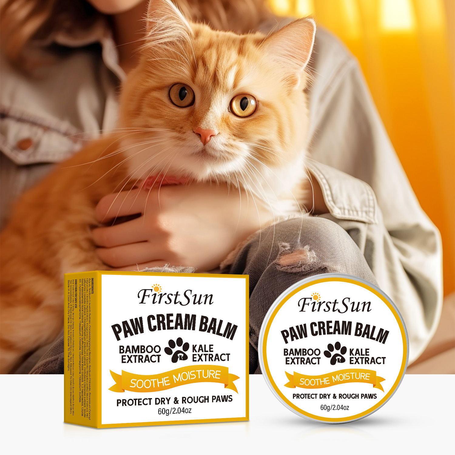 Paw Cream Balm Moisturizing Nourishing Protective For Dry Cracked Pet Paws Daily Grooming And Outdoor Protection 60g