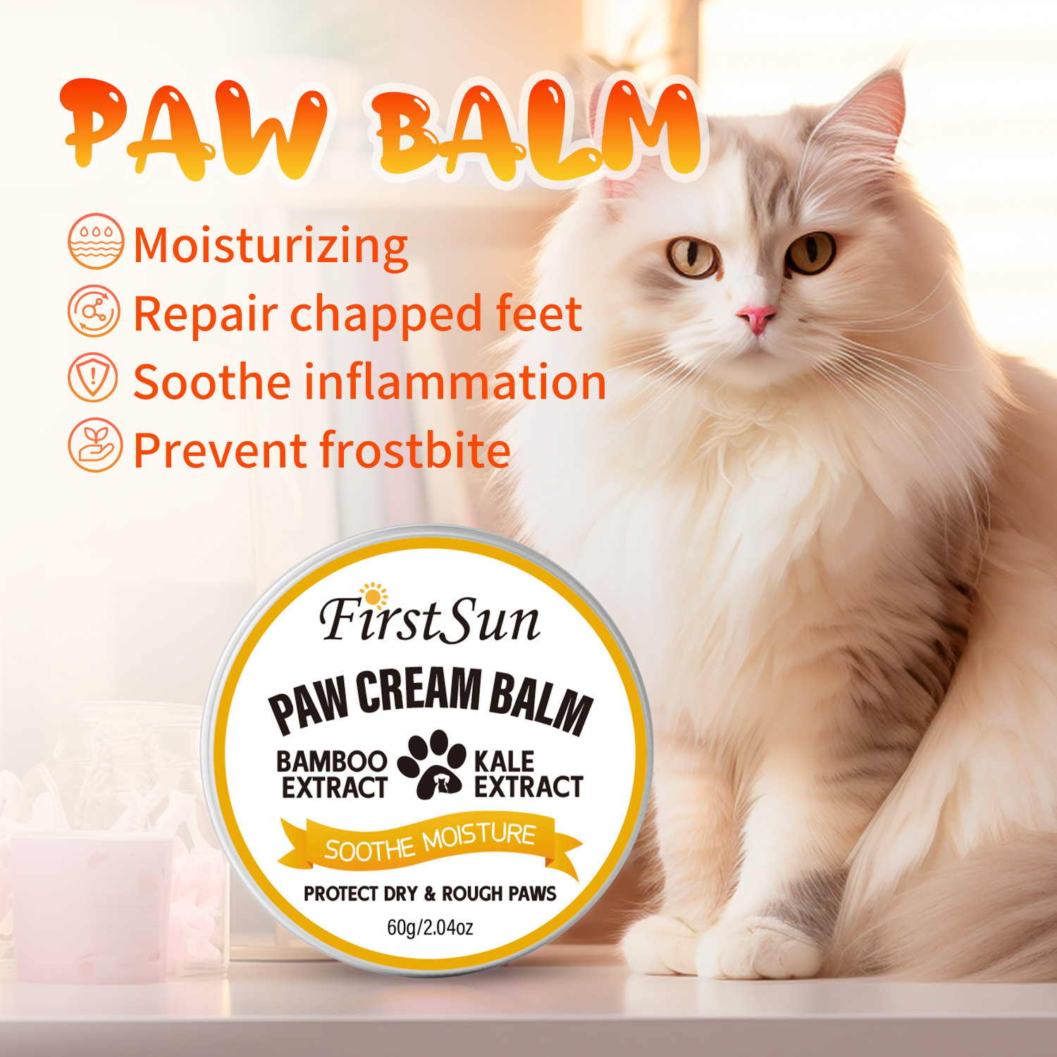 Paw Cream Balm Moisturizing Nourishing Protective For Dry Cracked Pet Paws Daily Grooming And Outdoor Protection 60g