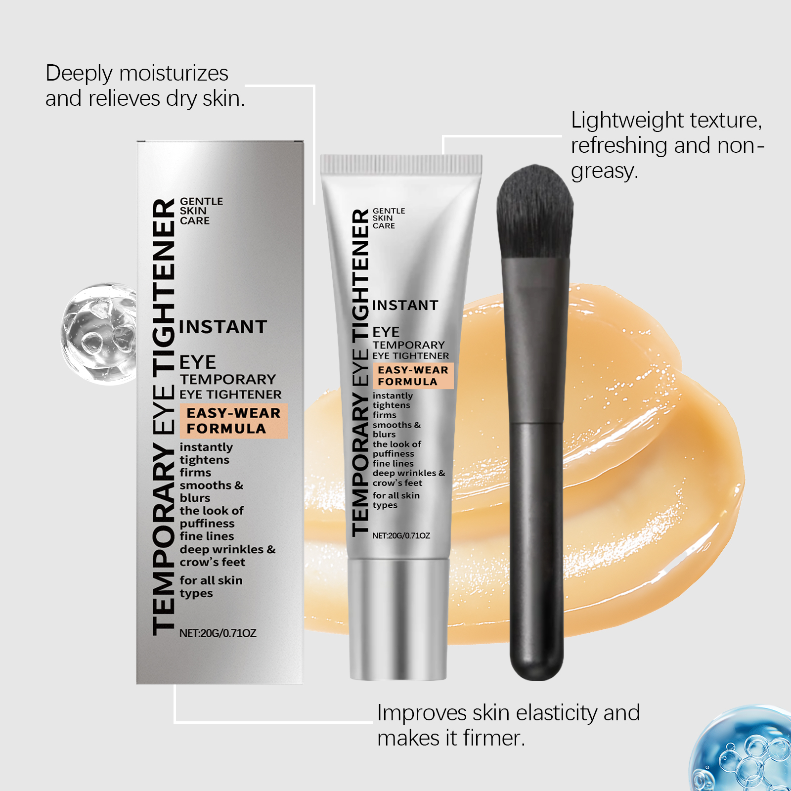 Eye Cream Daily Mild Care Moisturize Eye Area Skin Elastic Soft Hydrate Replenish Water Massage Eye Nursing Balm