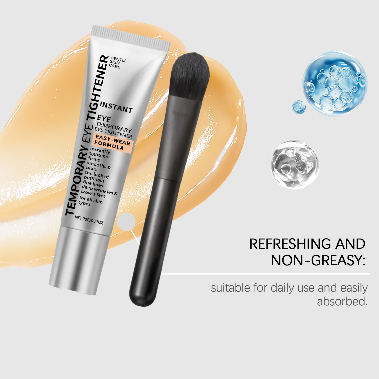 Eye Cream Daily Mild Care Moisturize Eye Area Skin Elastic Soft Hydrate Replenish Water Massage Eye Nursing Balm