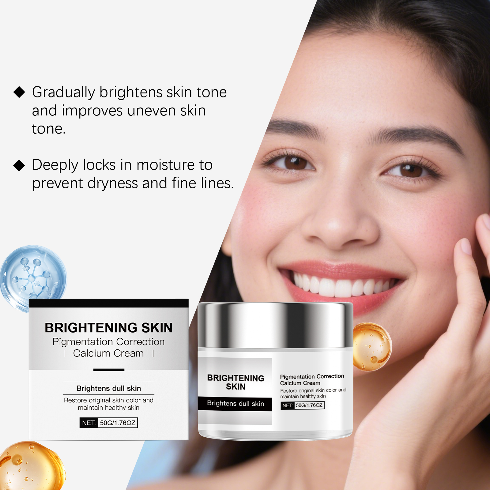 Skin Care Moisturizing Cream Mild Hydrating Soft Delicate Smooth Elastic Nourish Daily Facial Skin Beauty Care