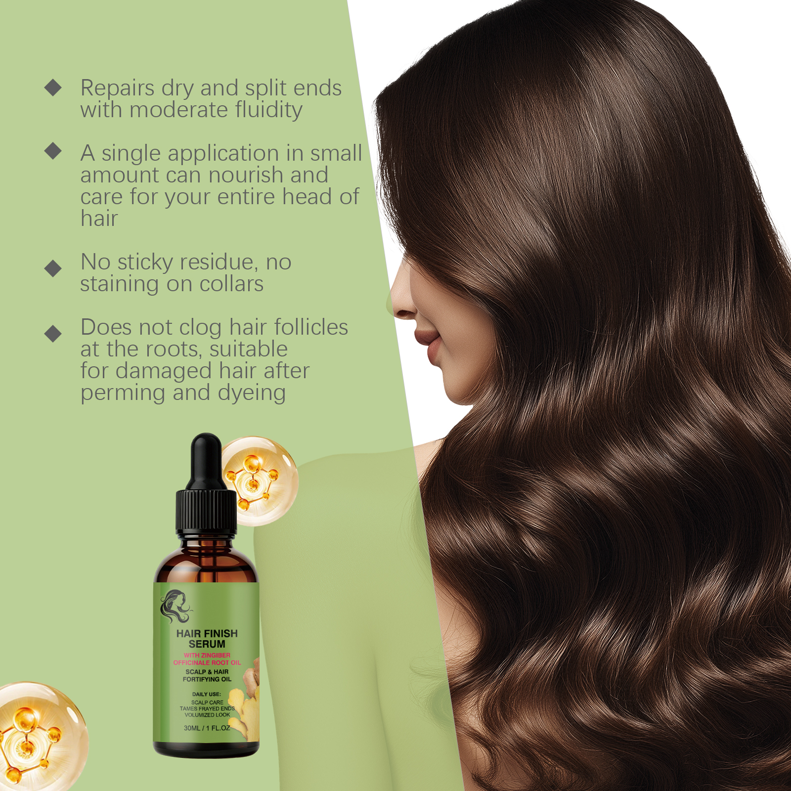 Hair Repair Serum Fix Split Frizz Gentle Nourish Balance Scalp Oil Water Rub Absorb For All Strands