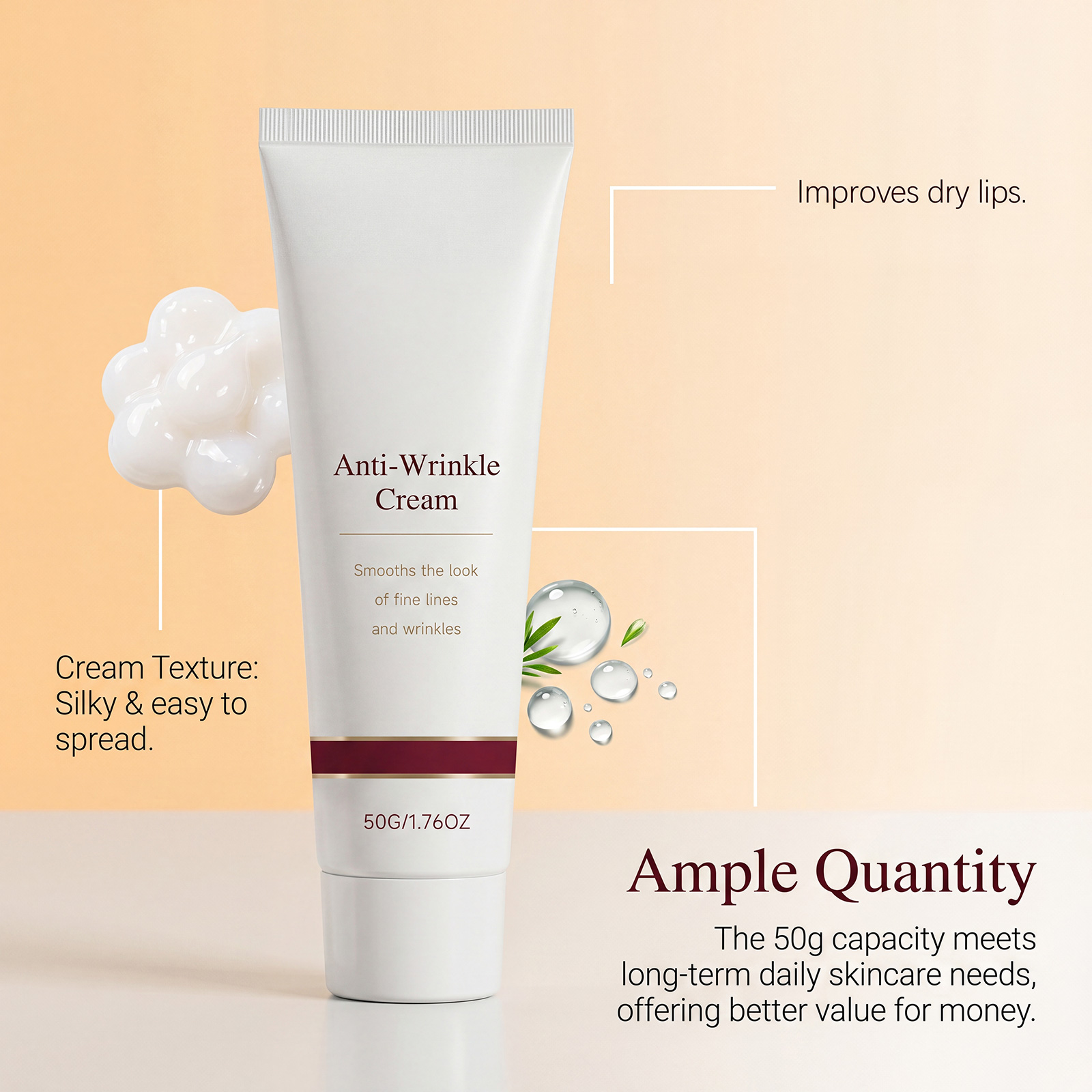 Facial Cream Boosts Skin Elasticity Softens Complexion Smooth Texture Fast Absorption Light Non Sticky Finish