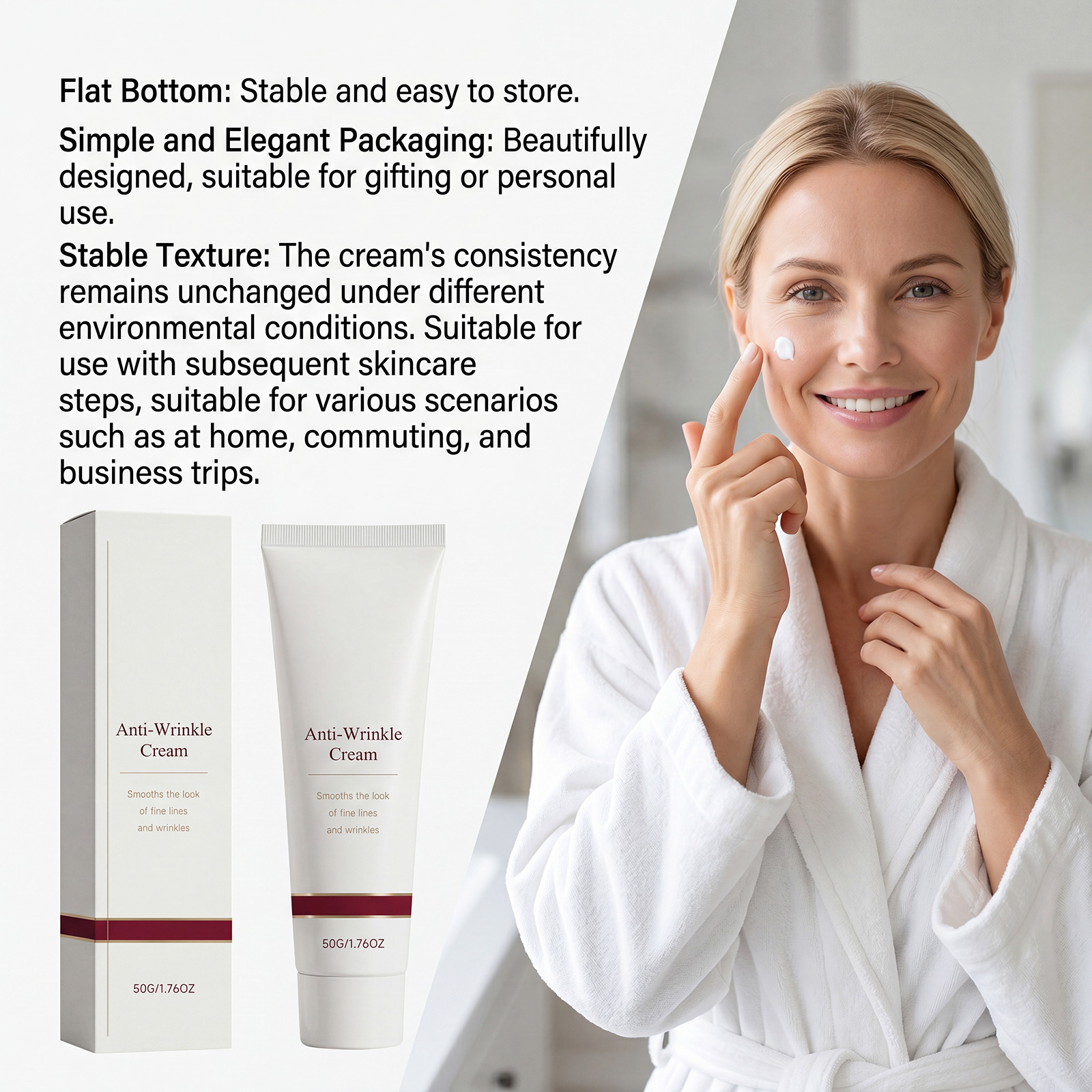 Facial Cream Boosts Skin Elasticity Softens Complexion Smooth Texture Fast Absorption Light Non Sticky Finish