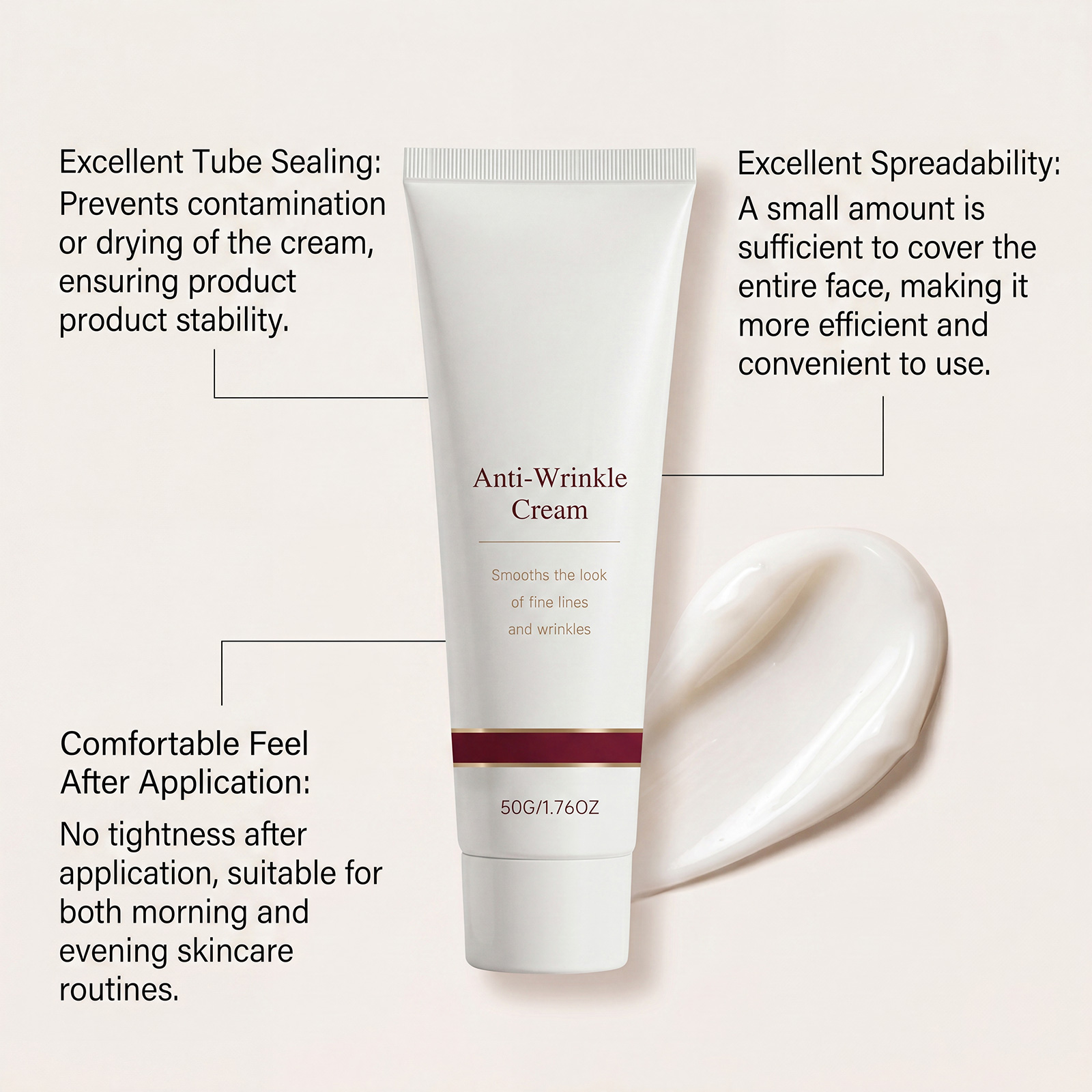Facial Cream Boosts Skin Elasticity Softens Complexion Smooth Texture Fast Absorption Light Non Sticky Finish