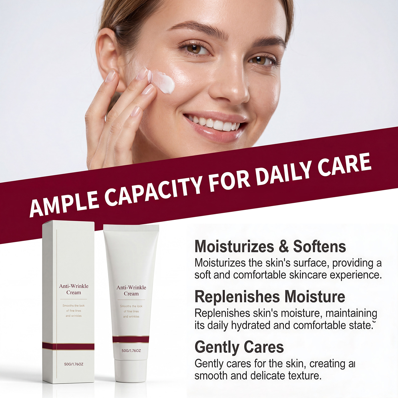Facial Cream Boosts Skin Elasticity Softens Complexion Smooth Texture Fast Absorption Light Non Sticky Finish