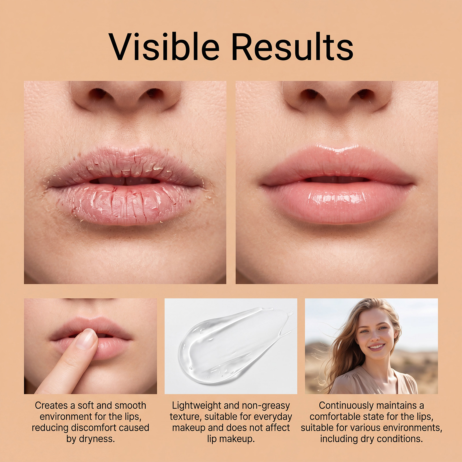Lip Essence Mild Moisturizing Light Texture Refreshing Non Greasy Hydrating Protect Lip Skin