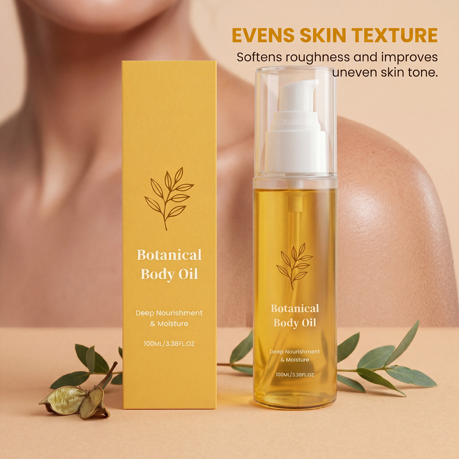 Moisturizing Body Oil Soft Hydrating Even Texture Silky Skin Light Smooth Gentle For Body Skin