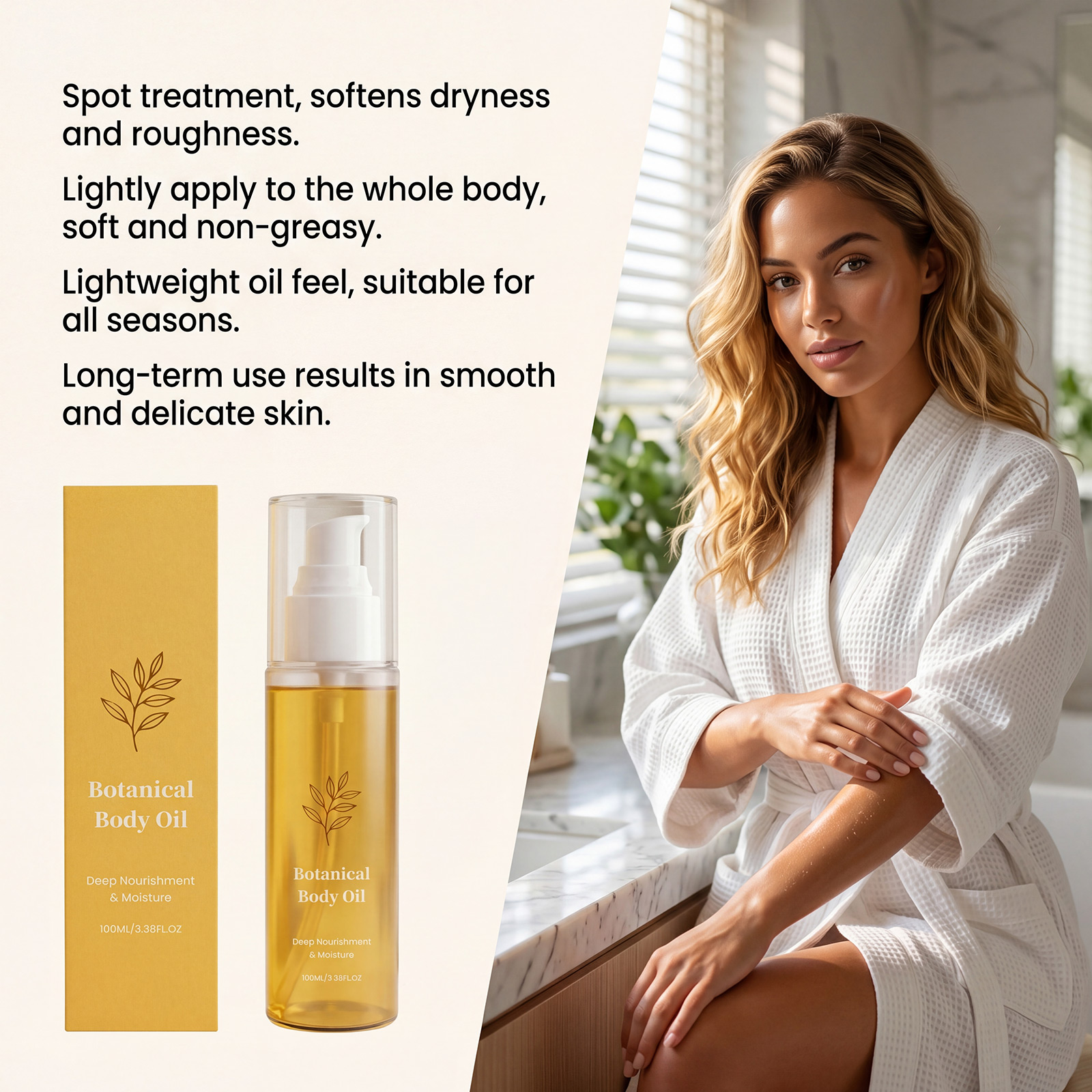 Moisturizing Body Oil Soft Hydrating Even Texture Silky Skin Light Smooth Gentle For Body Skin