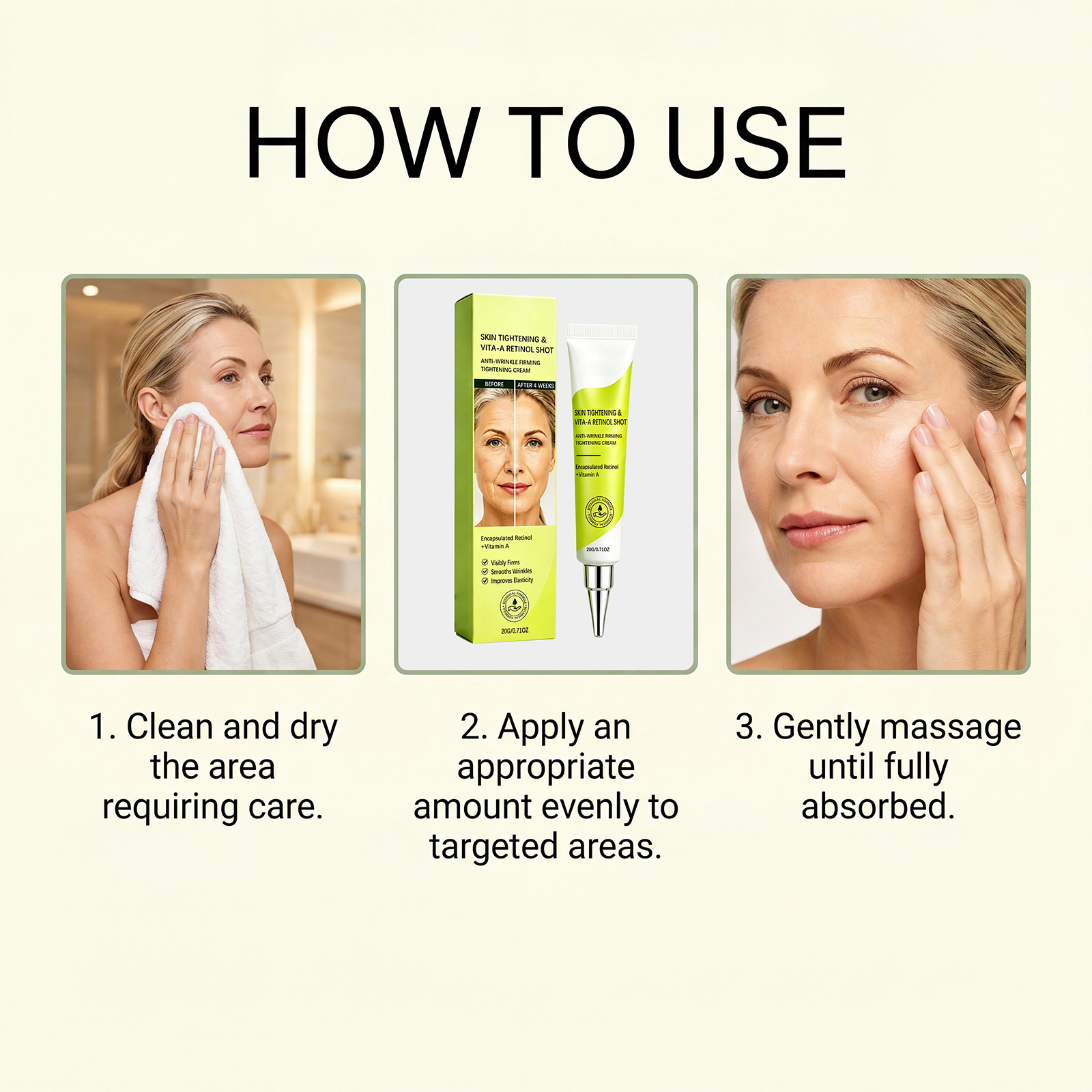 Retinol Firming Cream Facial Skin Anti Aging Moisturizing Repair Smoothing Fine Lines Dull Complexion