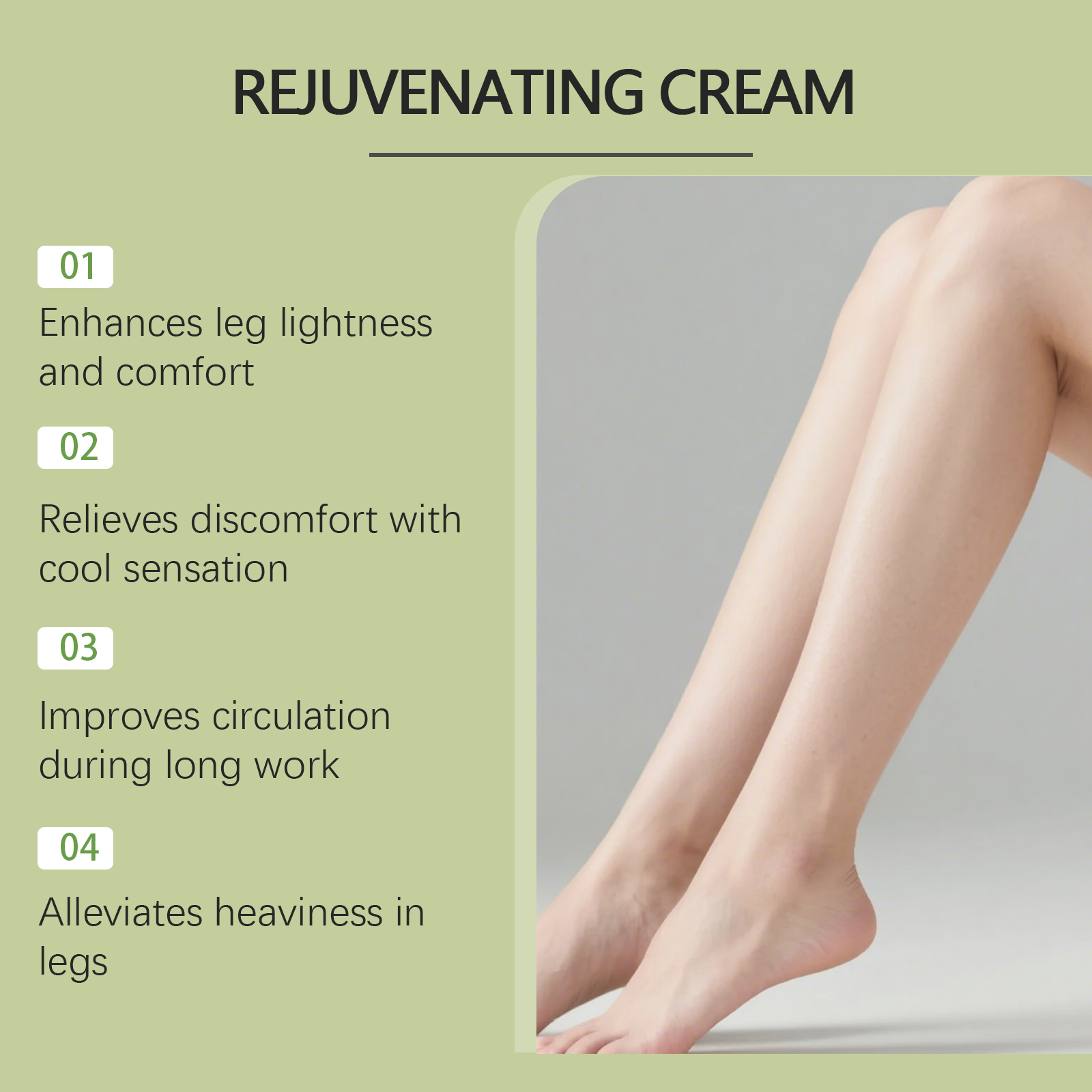 Skin Care Cream Mild Nourish Smooth Light Comfort Leg Skin Daily Massage Treatment