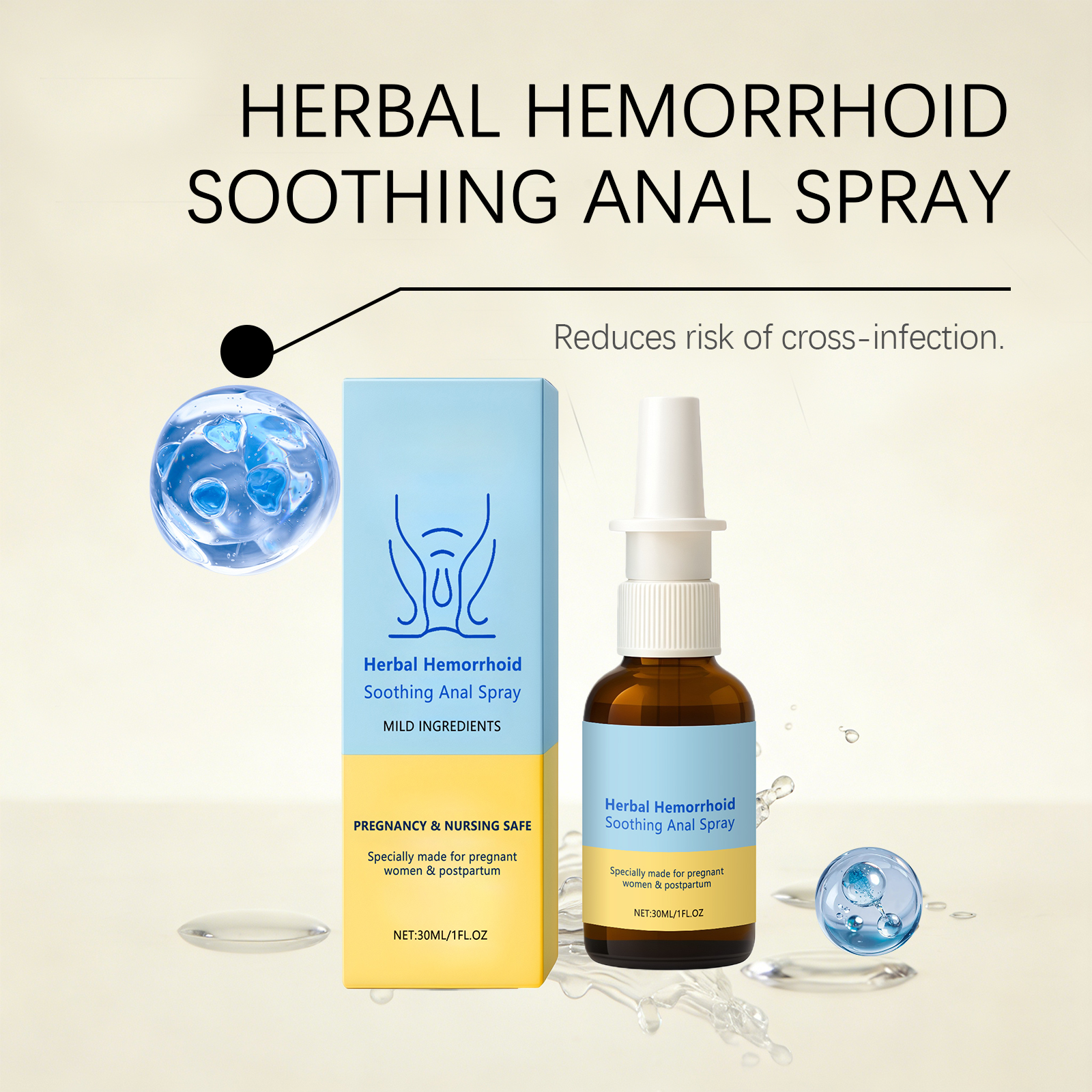 Female Perianal Care Spray Mild Daily Nurture Lady Body Fresh Comfort Light Portable Care Mist