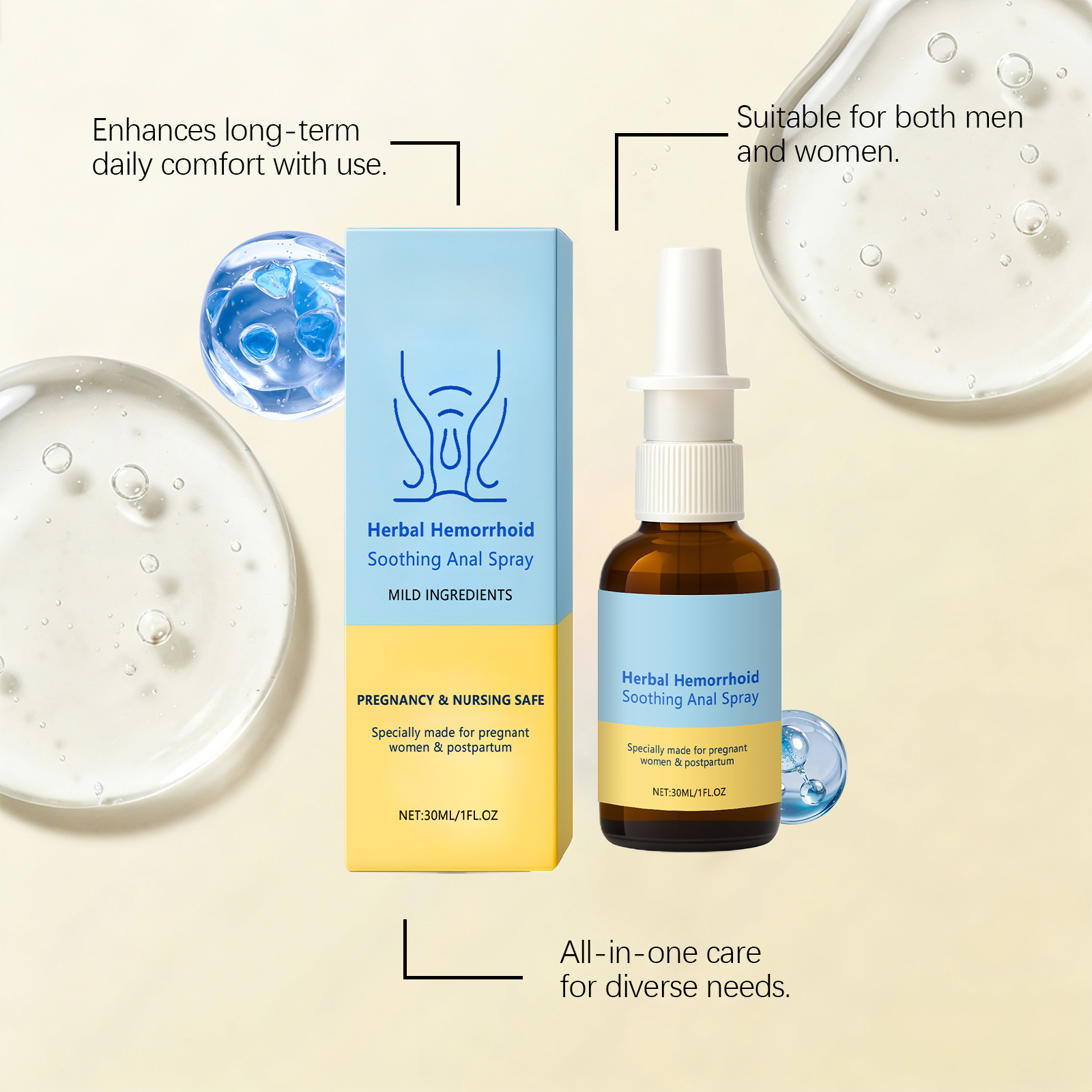 Female Perianal Care Spray Mild Daily Nurture Lady Body Fresh Comfort Light Portable Care Mist