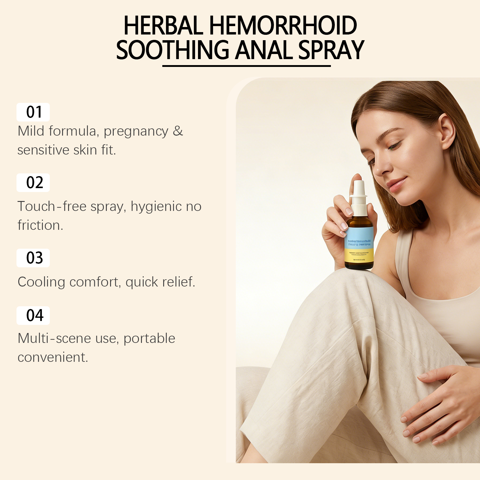 Female Perianal Care Spray Mild Daily Nurture Lady Body Fresh Comfort Light Portable Care Mist