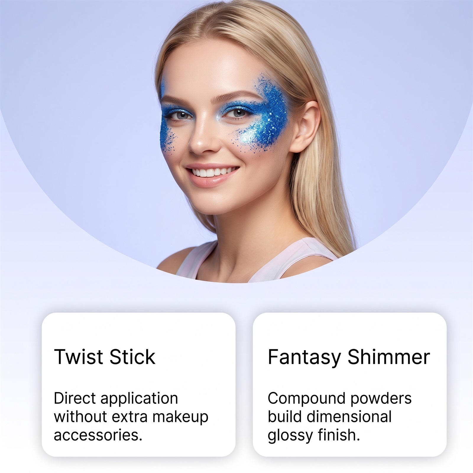 (Red) Halloween Glitter Stick Natural Color Rendering Silky Makeup Application Face Body Applicable Festival Party Look