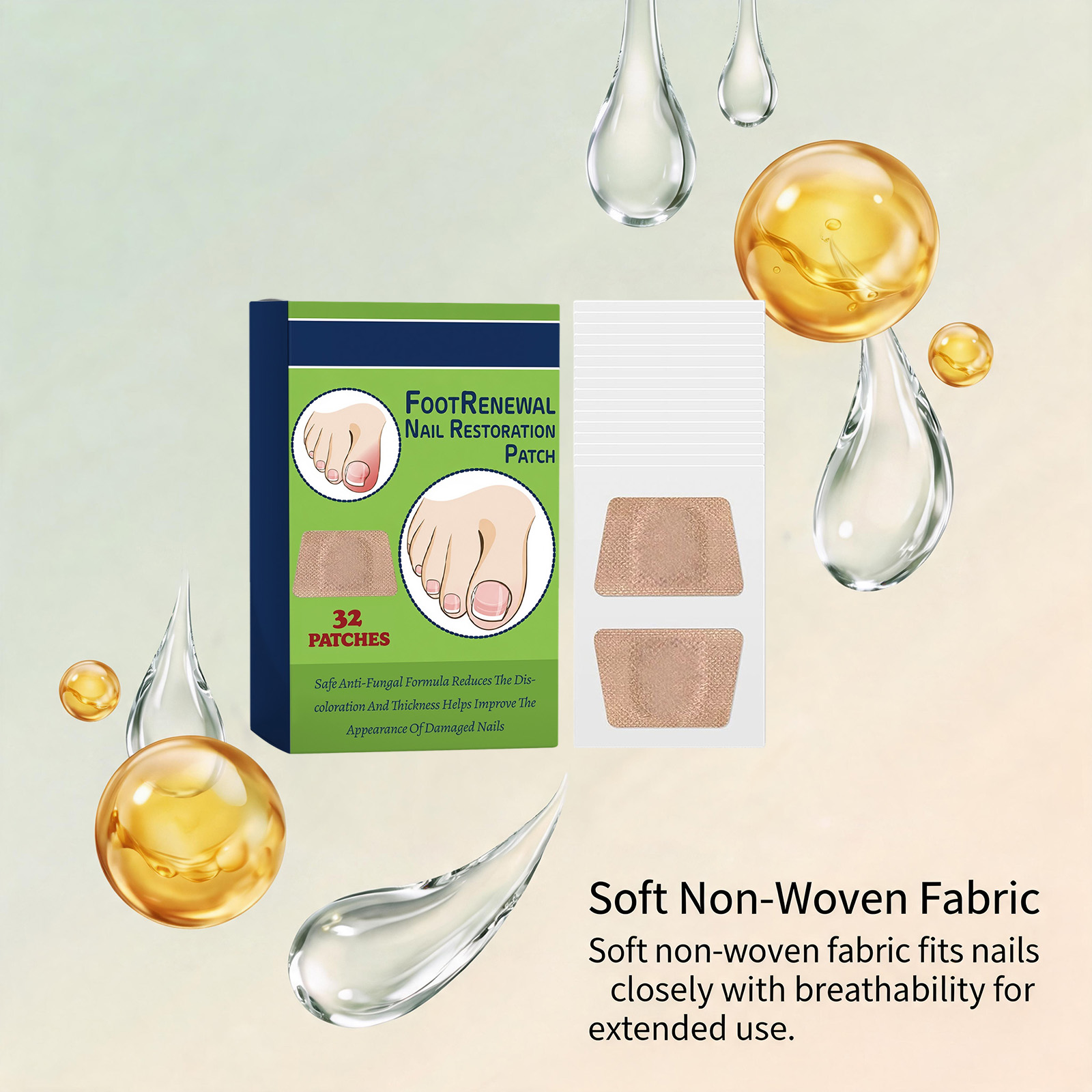 Nail Care Patch Gentle Moisturizing Peri Nail Maintenance Nail Surface Care Gloss Smooth Nails Skin Friendly Clean Soft Breathable